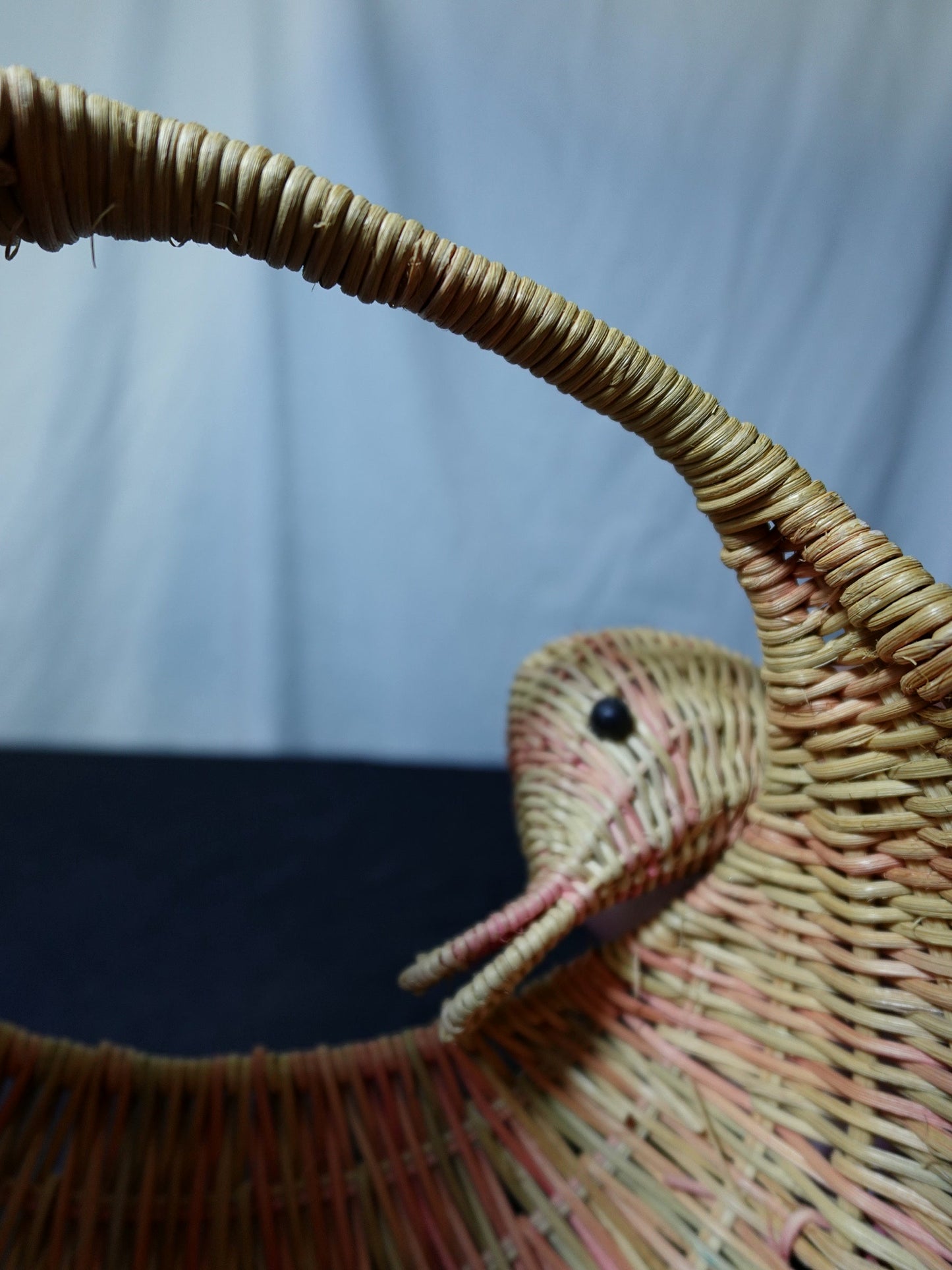 Wicker Duck Basket with Pink Bow