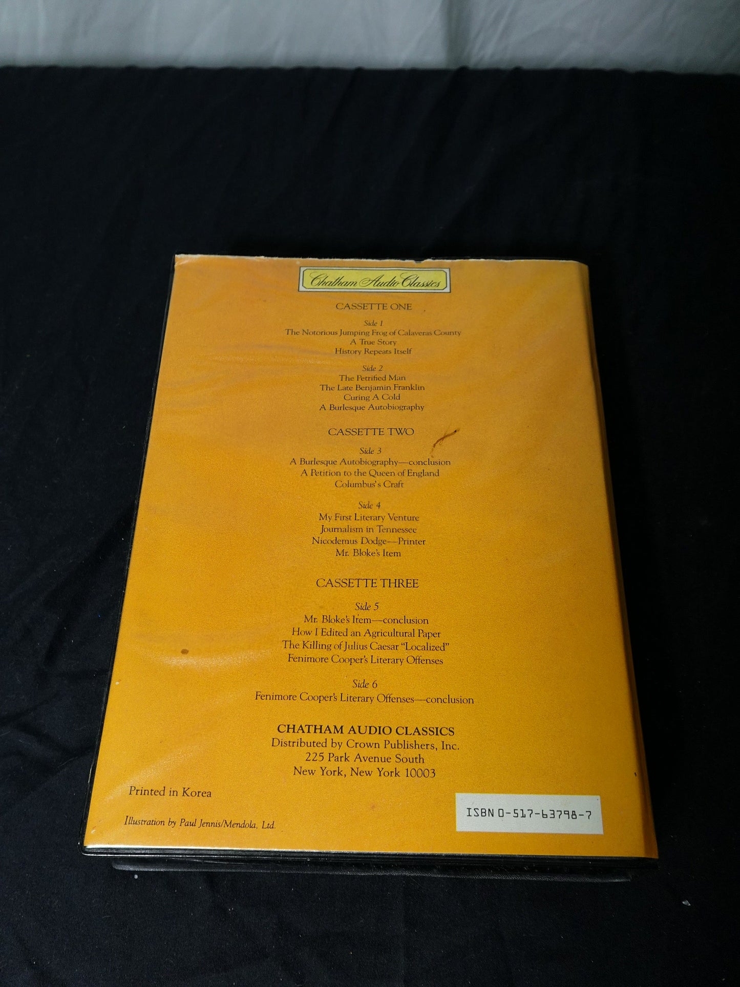 Vintage Mark Twain Selected Sketches and Stories of Mark Twain Illustrated Book with 3 Cassettes by Chatham Audio