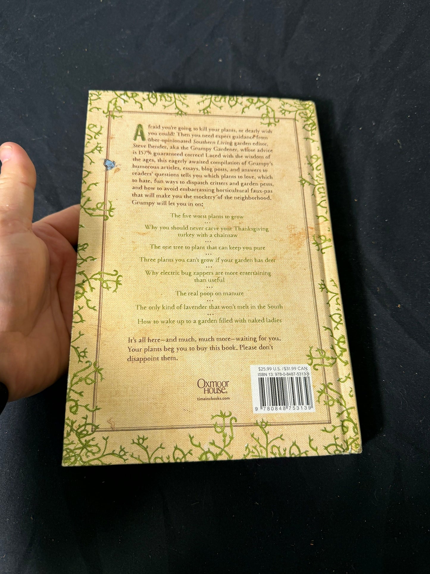 Oxmoor House The Grumpy Gardener Hardcover Book