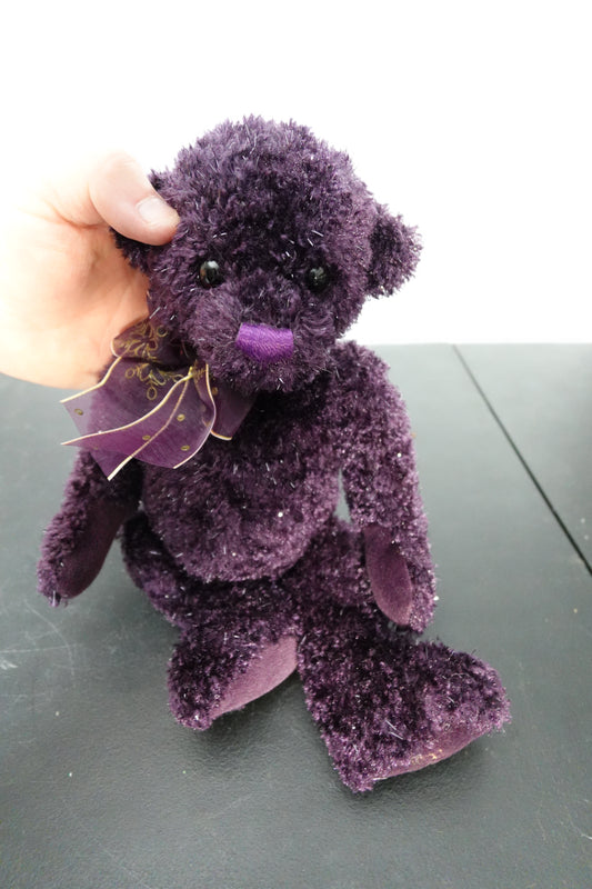 Gund Purple Bear Plush Toy with Ribbon 12 inches