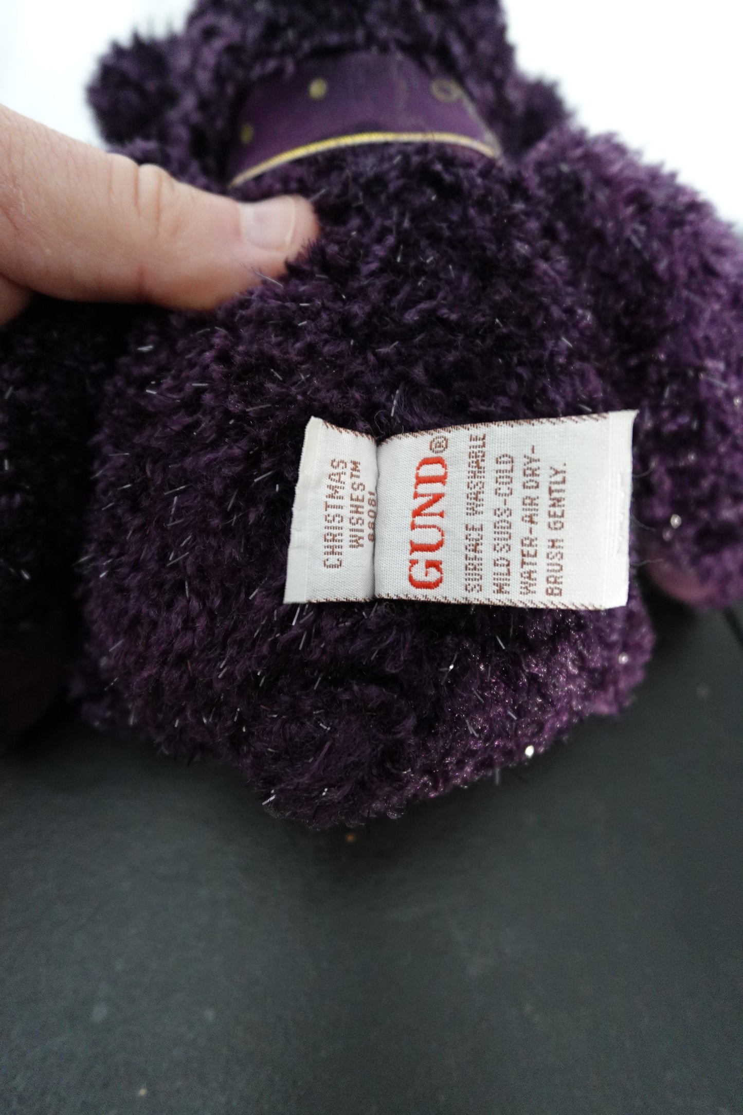 Gund Purple Bear Plush Toy with Ribbon 12 inches