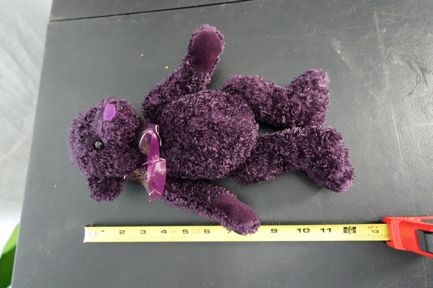 Gund Purple Bear Plush Toy with Ribbon 12 inches