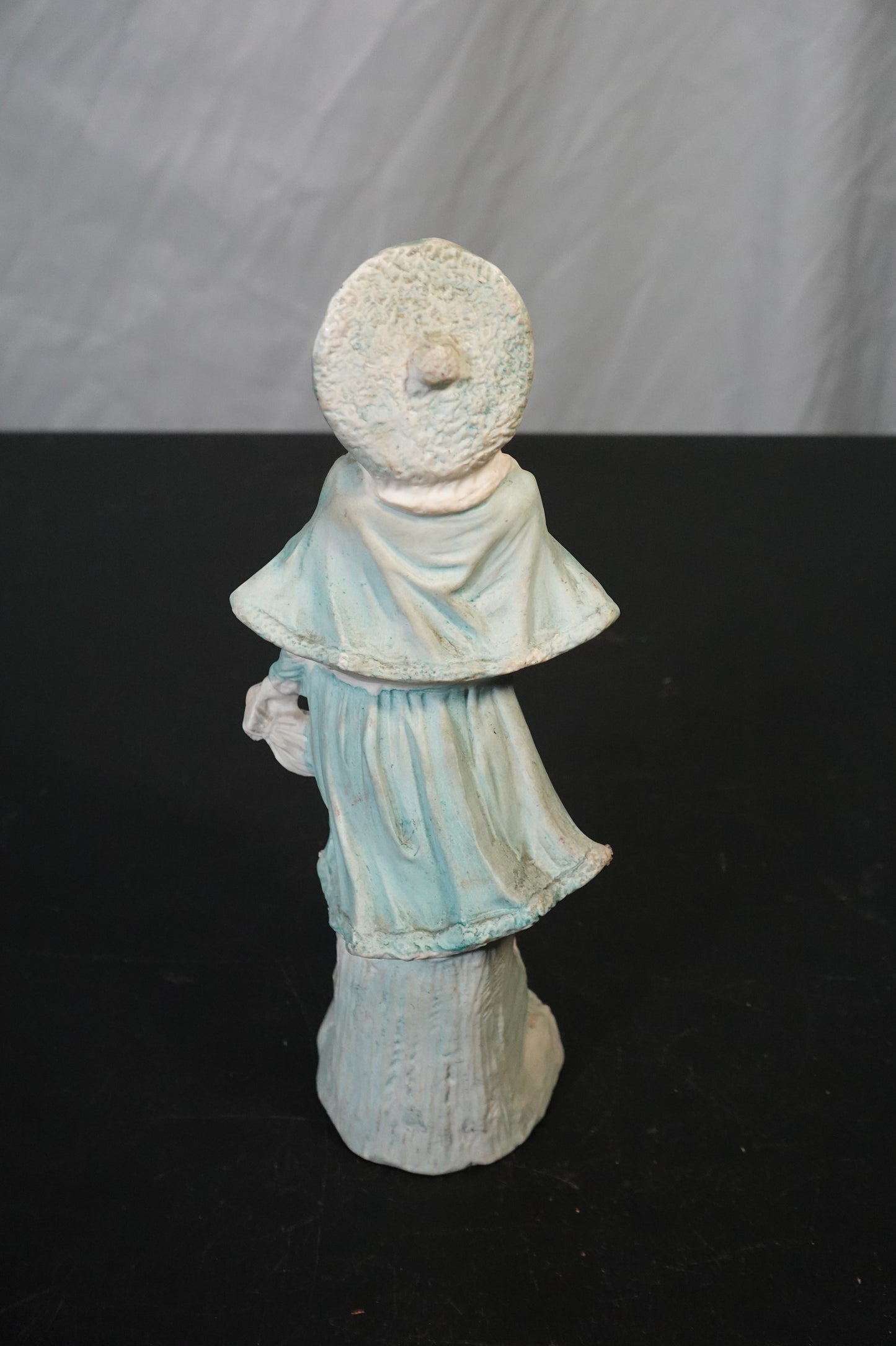 Porcelain Figurine Girl in Blue Dress with Hat