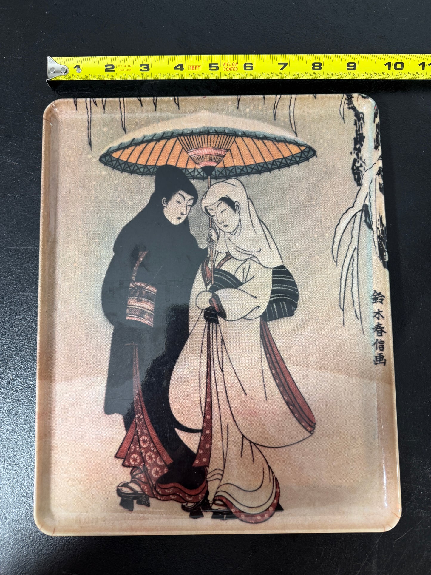 Decorative Crafts Inc Melamine Trinket Tray - Lovers Walking in the Snow - photo 4