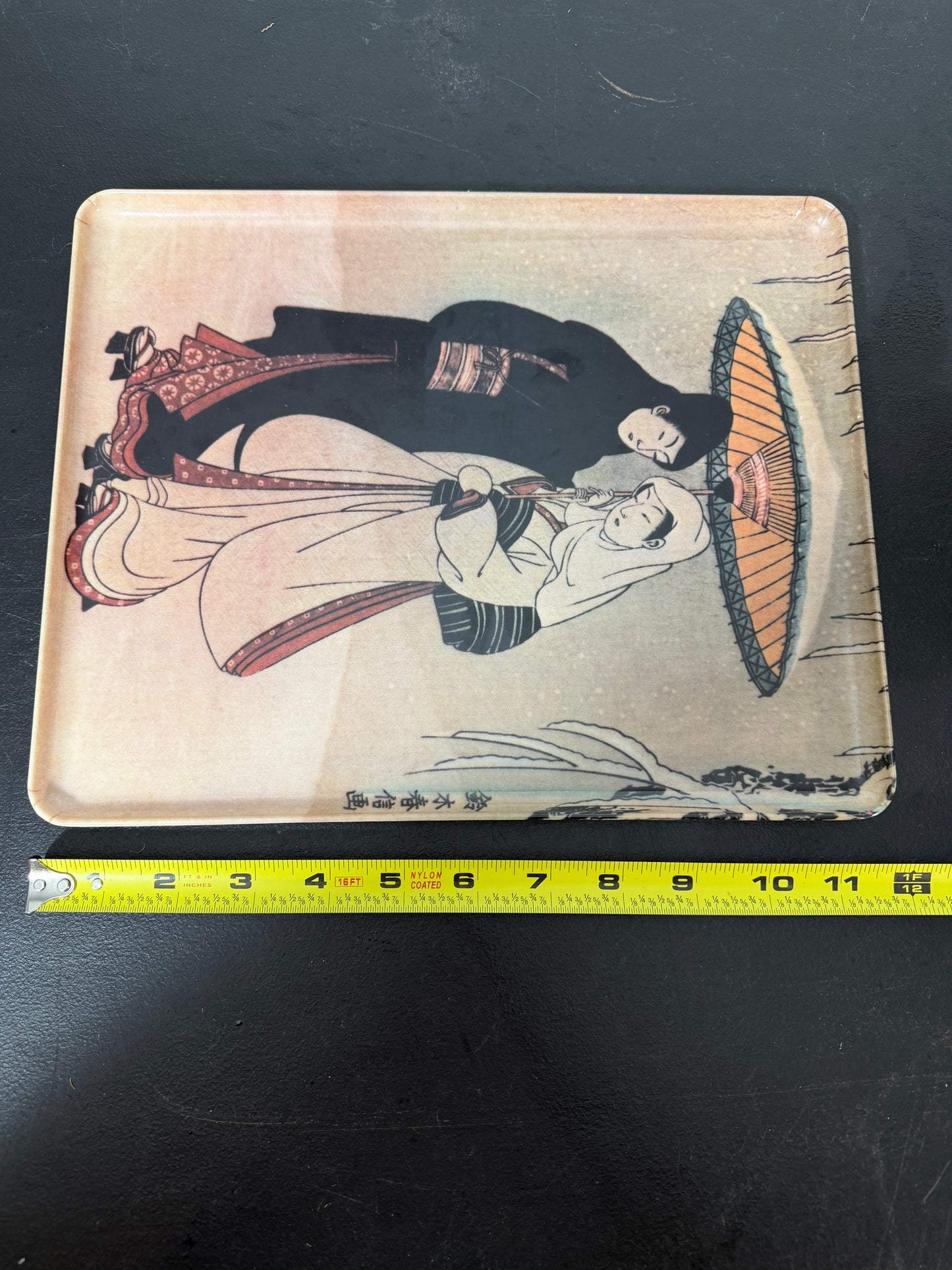 Decorative Crafts Inc Melamine Trinket Tray - Lovers Walking in the Snow - photo 5