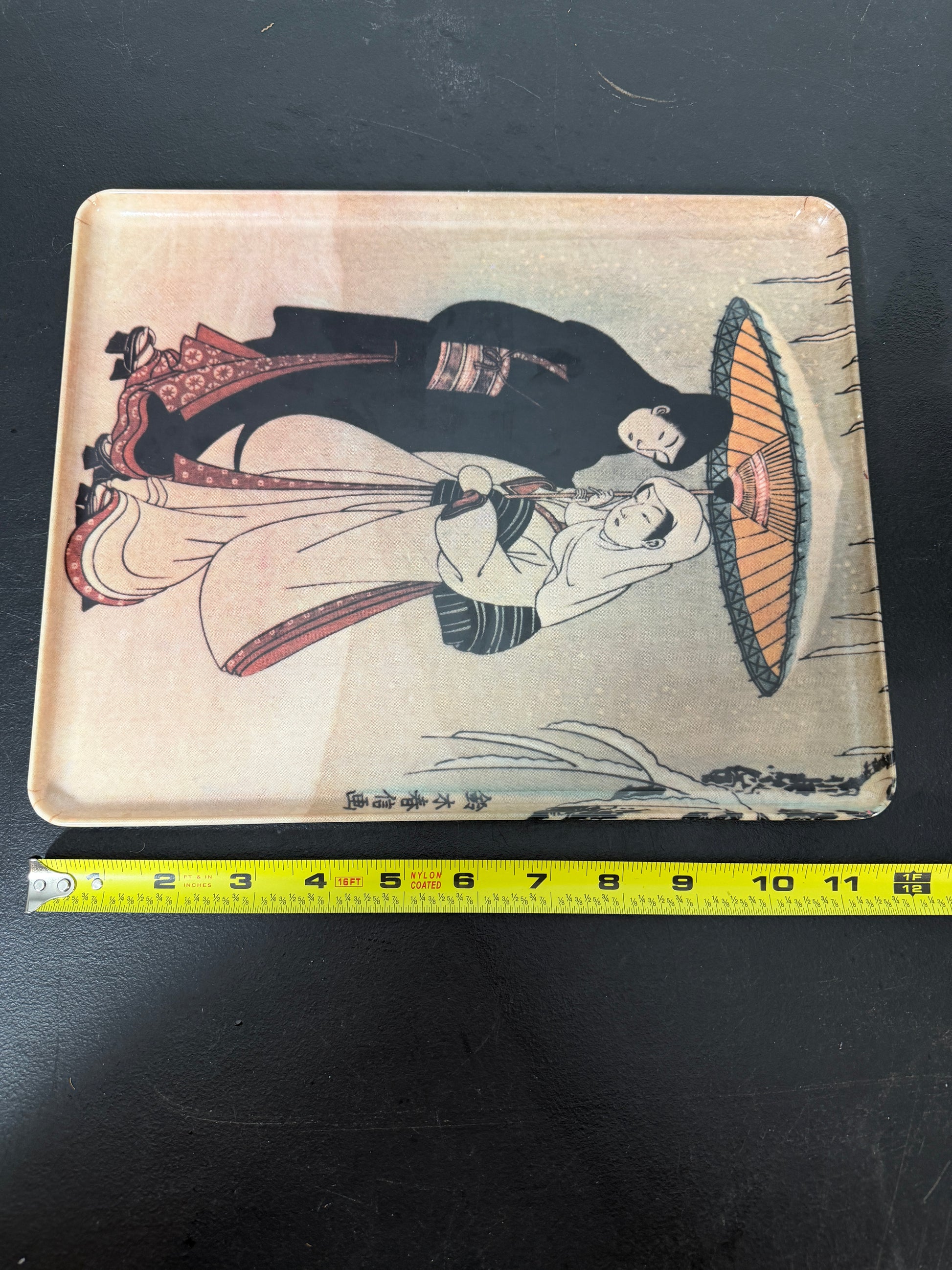 Decorative Crafts Inc Melamine Trinket Tray - Lovers Walking in the Snow - photo 5