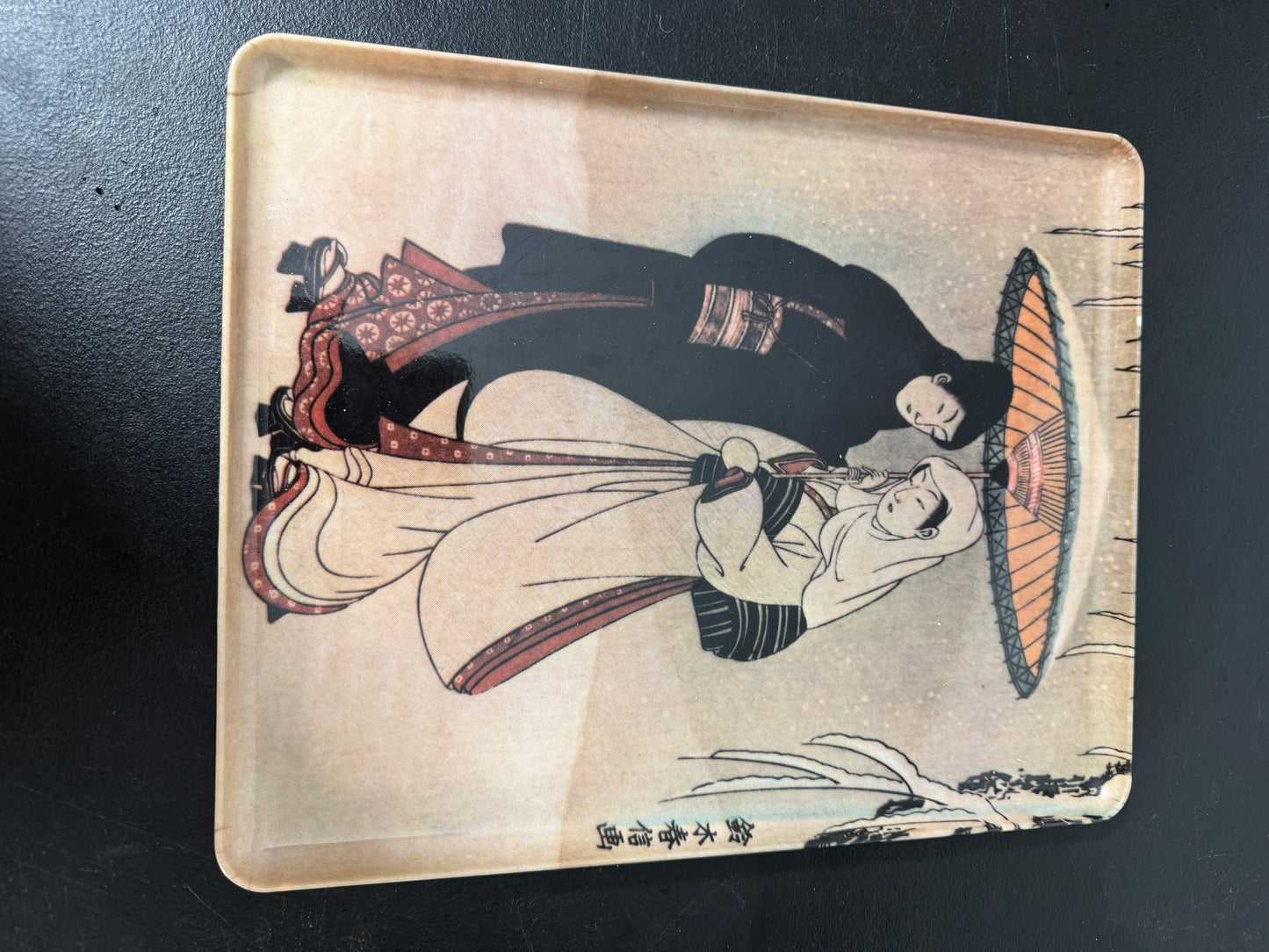 Decorative Crafts Inc Melamine Trinket Tray Made in Italy - Lovers Walking in the Snow