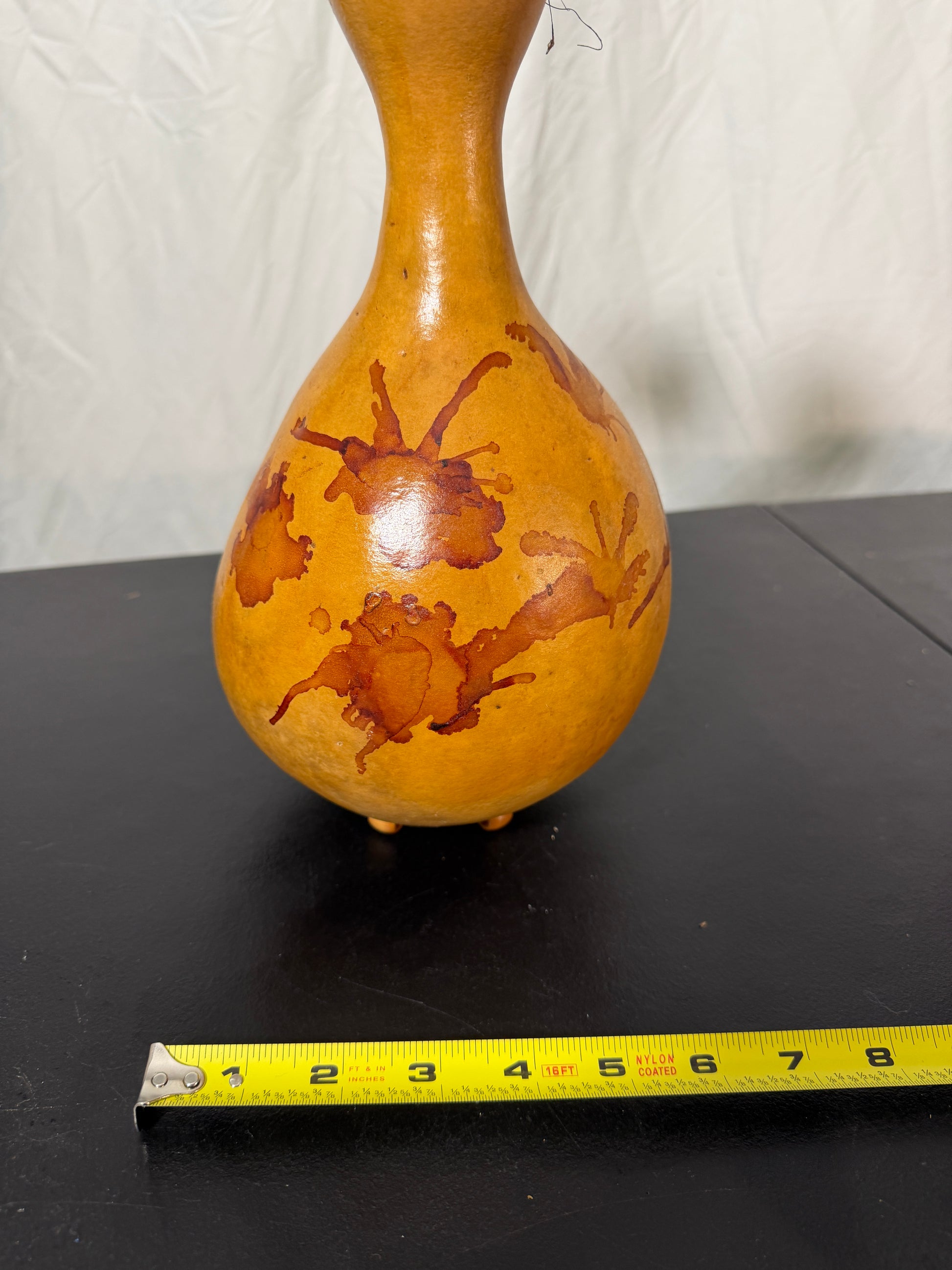 Decorative Gourd Art Vase Hand-Painted Rustic - photo 6