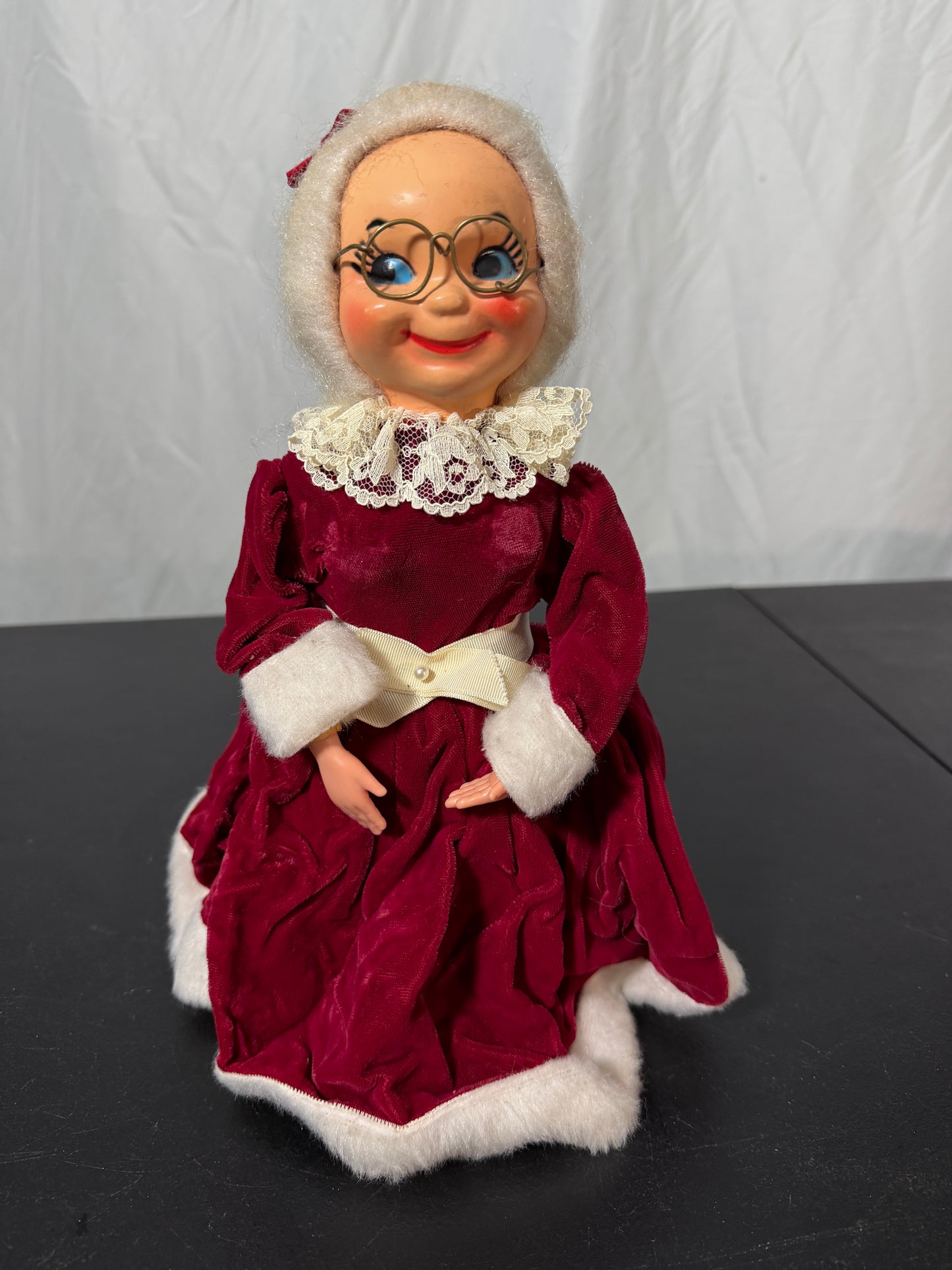 Vintage Mrs. Claus Handmade Fabric Doll 1950s 1960s