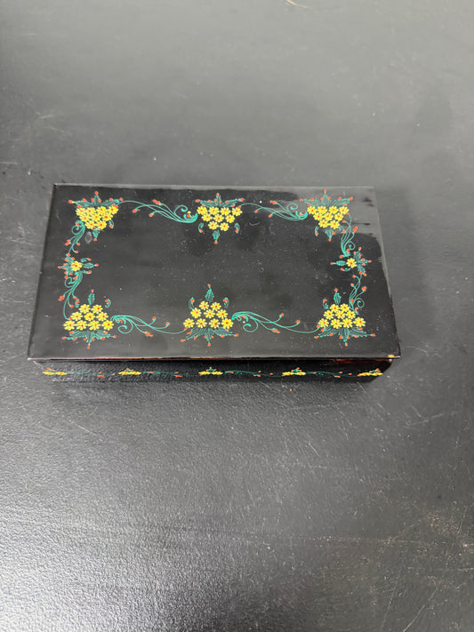 Thai Pan Ltd Lacquer Trinket Box Vintage Hand-Painted Floral