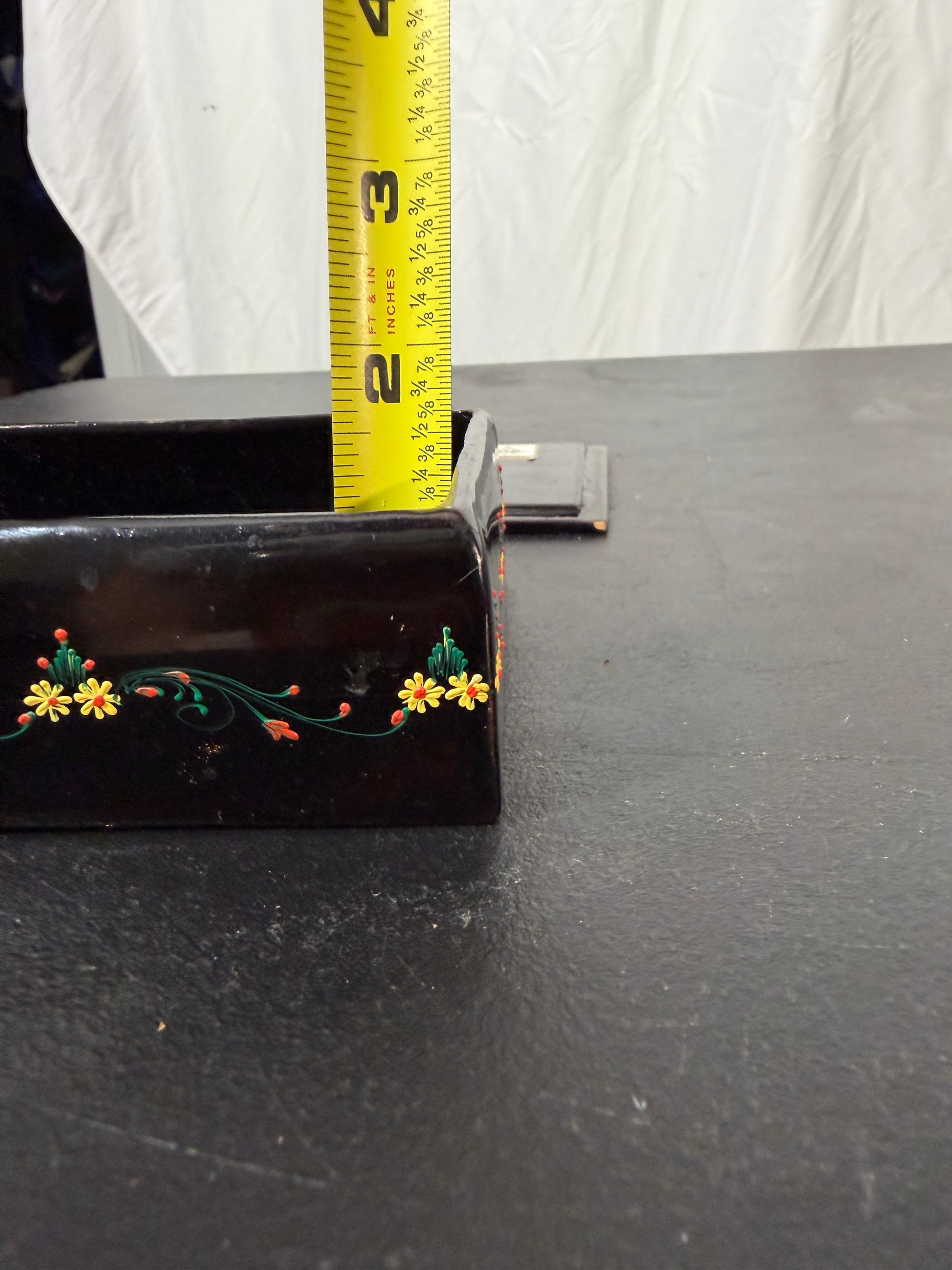 Thai Pan Ltd Lacquer Trinket Box Vintage Hand-Painted Floral - photo 7