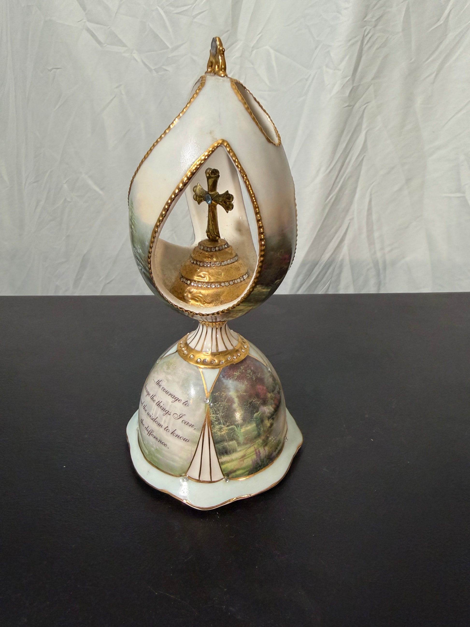 Thomas Kinkade Serenity Garden Porcelain Musical Egg - photo 4