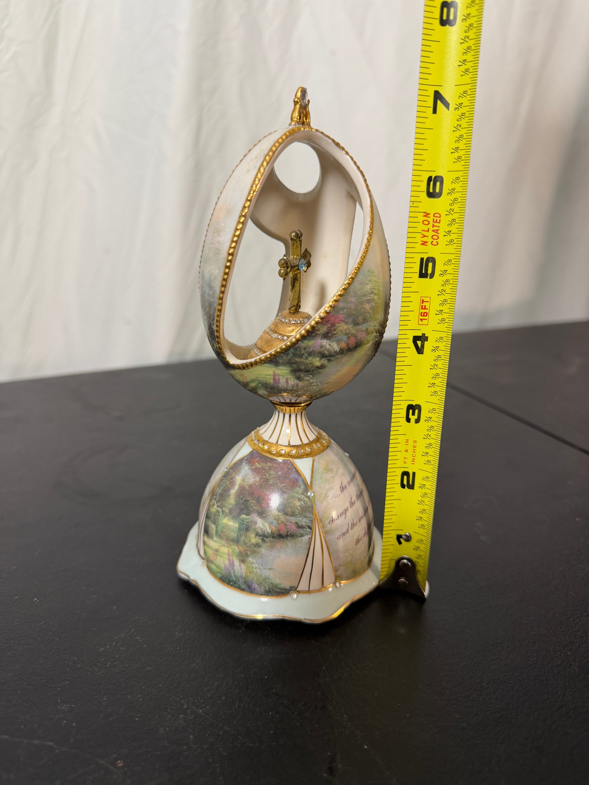 Thomas Kinkade Serenity Garden Porcelain Musical Egg - photo 7