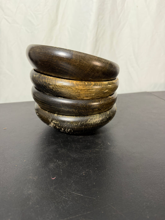 CI Teakwood Bowls - Set of 4, Vintage Japanese Style
