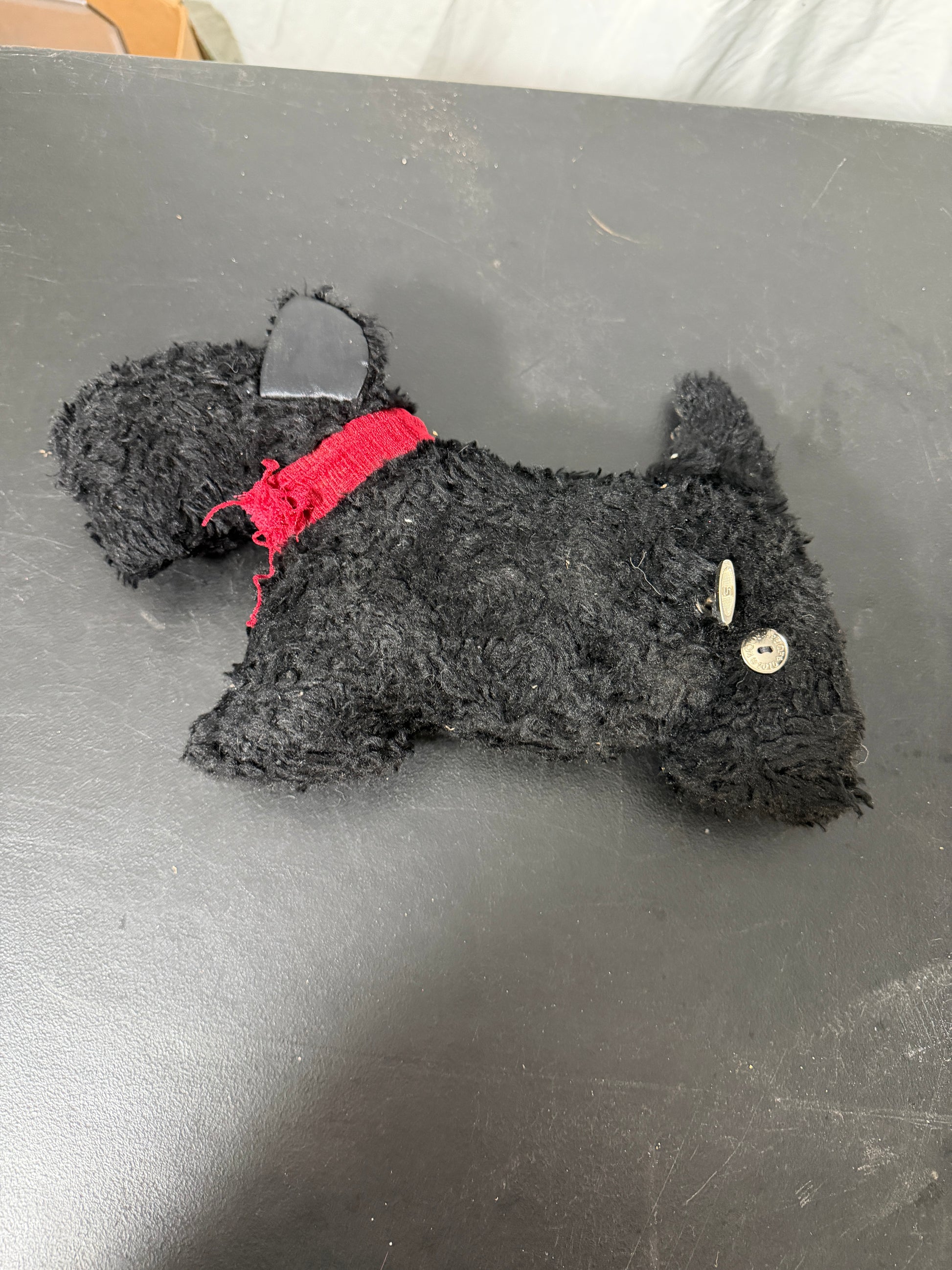 Woof & Poof Plush Toy Scottie Dog Black Fur Red Collar - photo 2