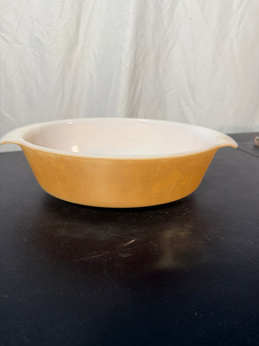 Anchor Hocking Fire King Peach Luster Milk Glass Casserole Dish