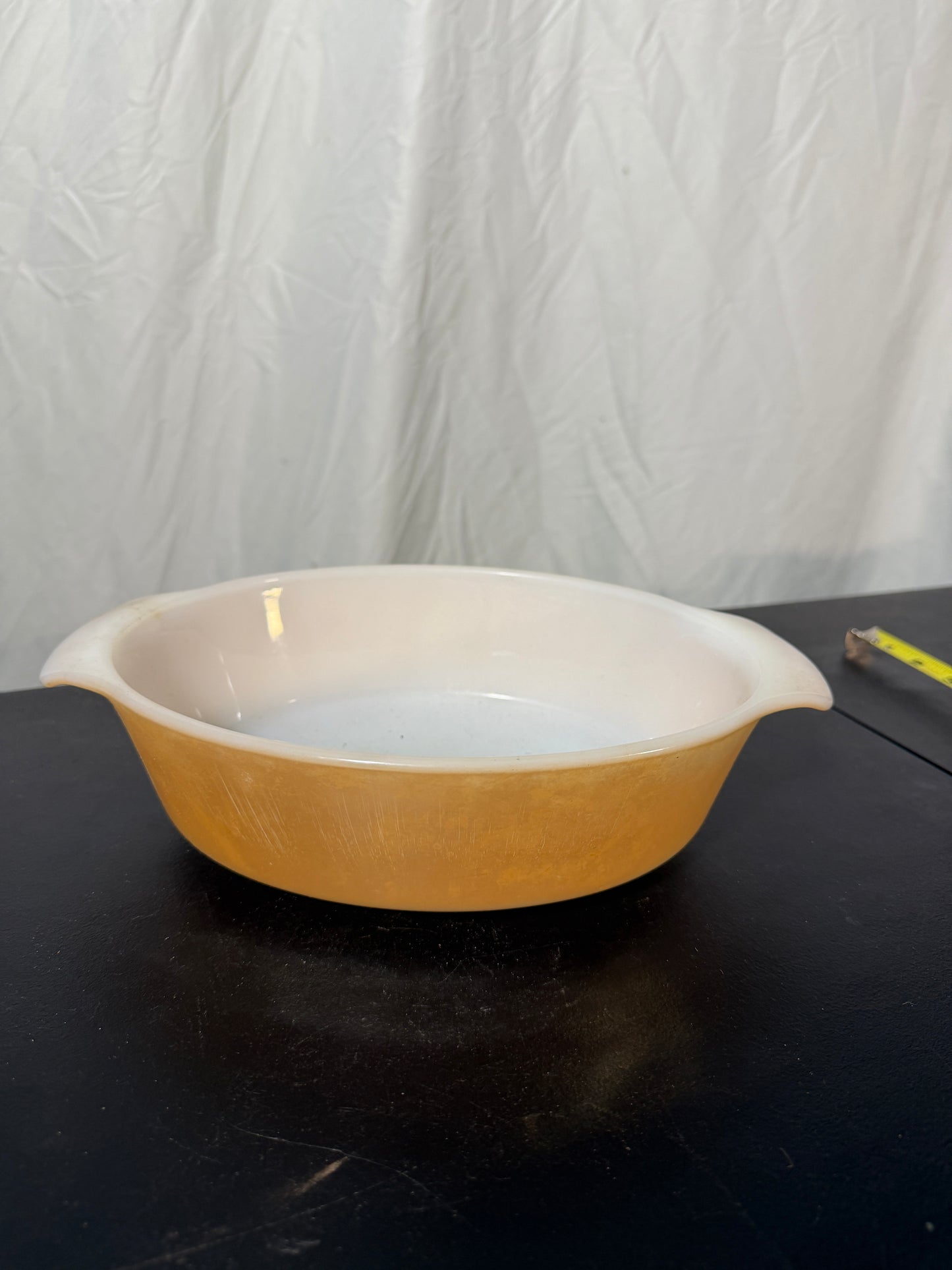 Anchor Hocking Fire King Peach Luster Milk Glass Casserole Dish - photo 2