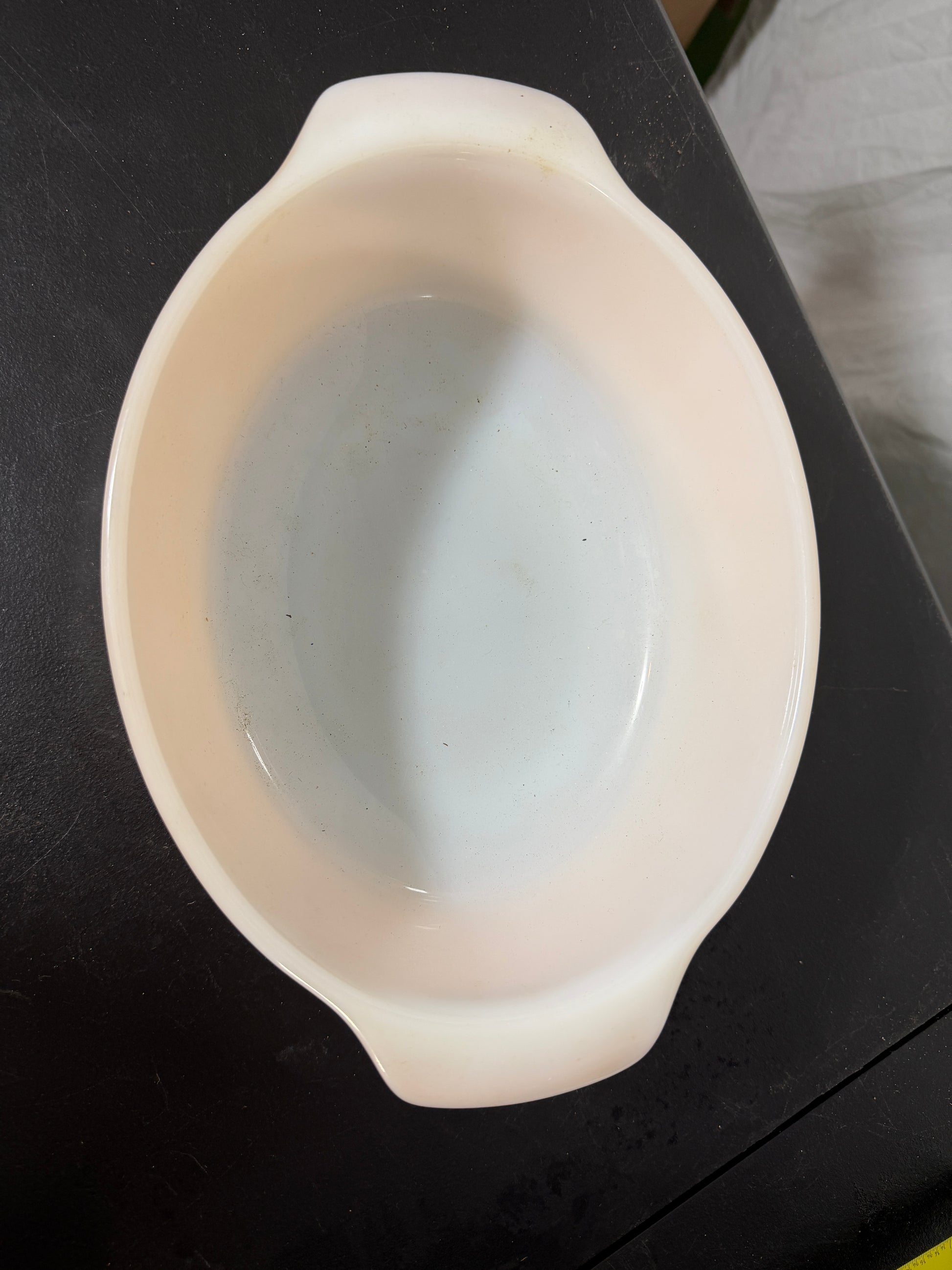 Anchor Hocking Fire King Peach Luster Milk Glass Casserole Dish - photo 3