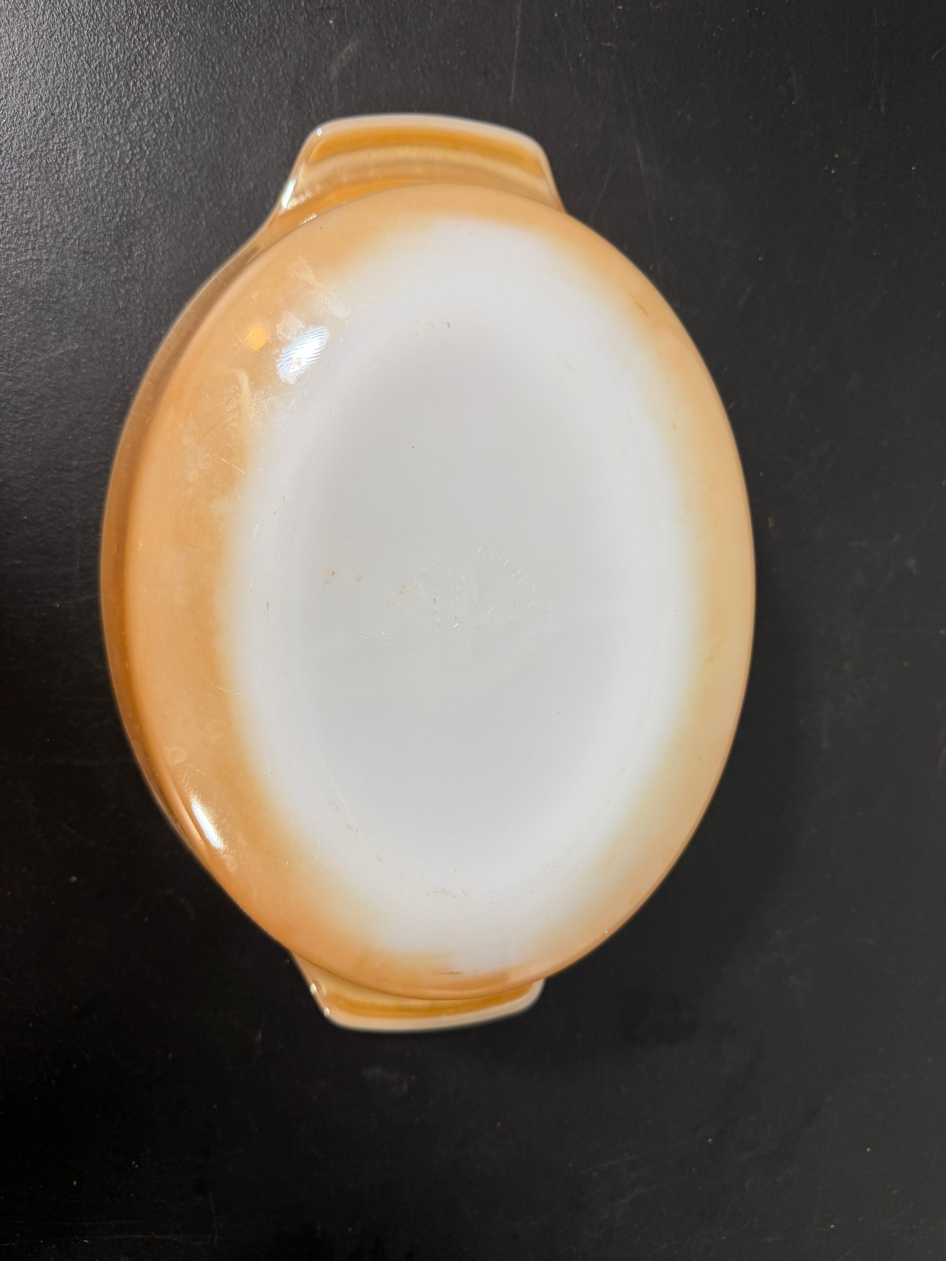 Anchor Hocking Fire King Peach Luster Milk Glass Casserole Dish - photo 4