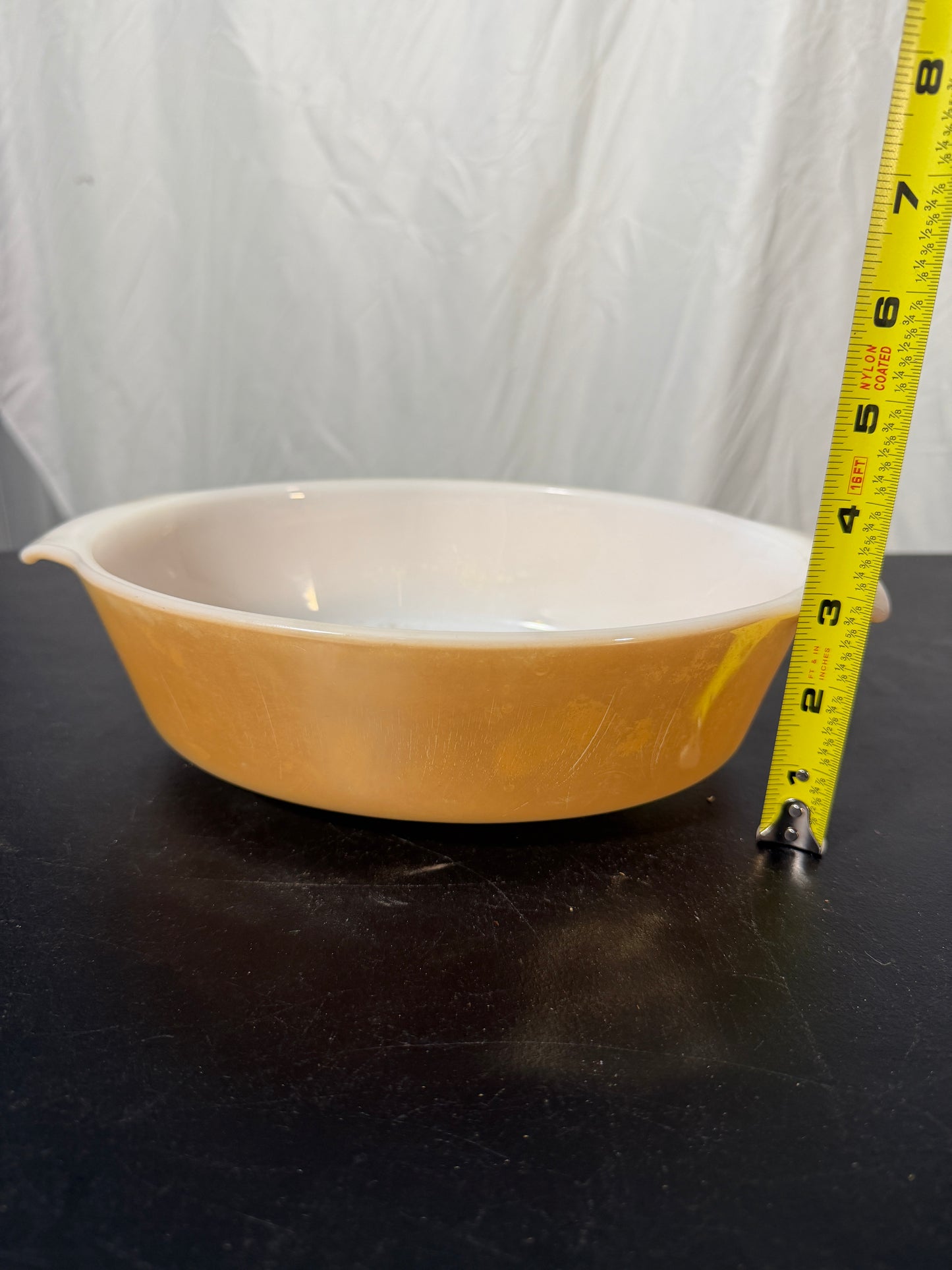 Anchor Hocking Fire King Peach Luster Milk Glass Casserole Dish - photo 7