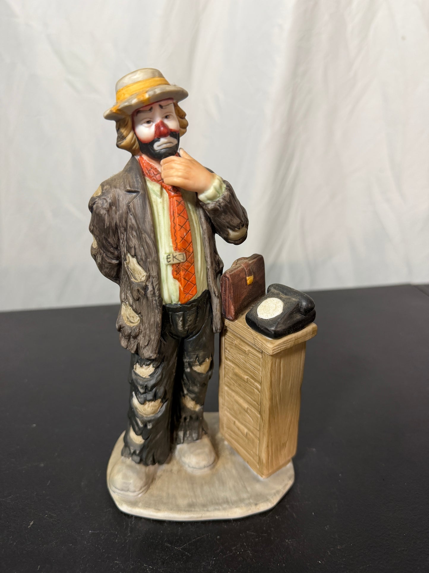 Flambro Emmett Kelly Jr. Office Clown Porcelain Figurine
