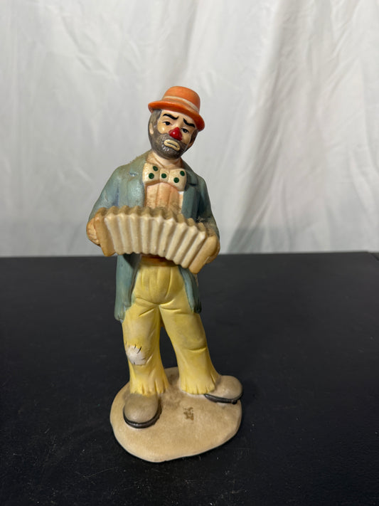 Emmett Kelly Jr. Hobo Clown Figurine Playing Accordion Flambro 1984