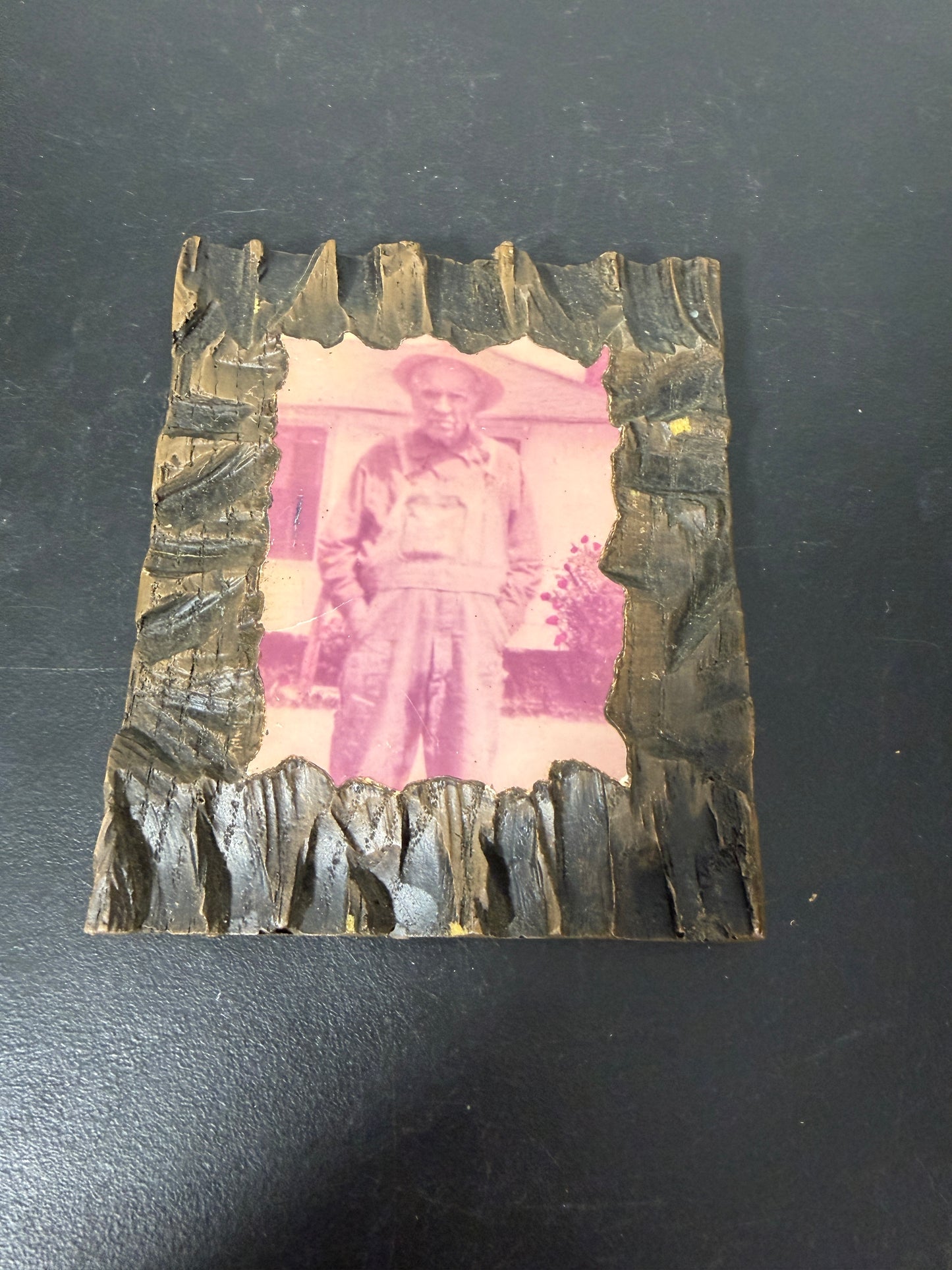 Vintage Folk Art Wooden Picture Frame