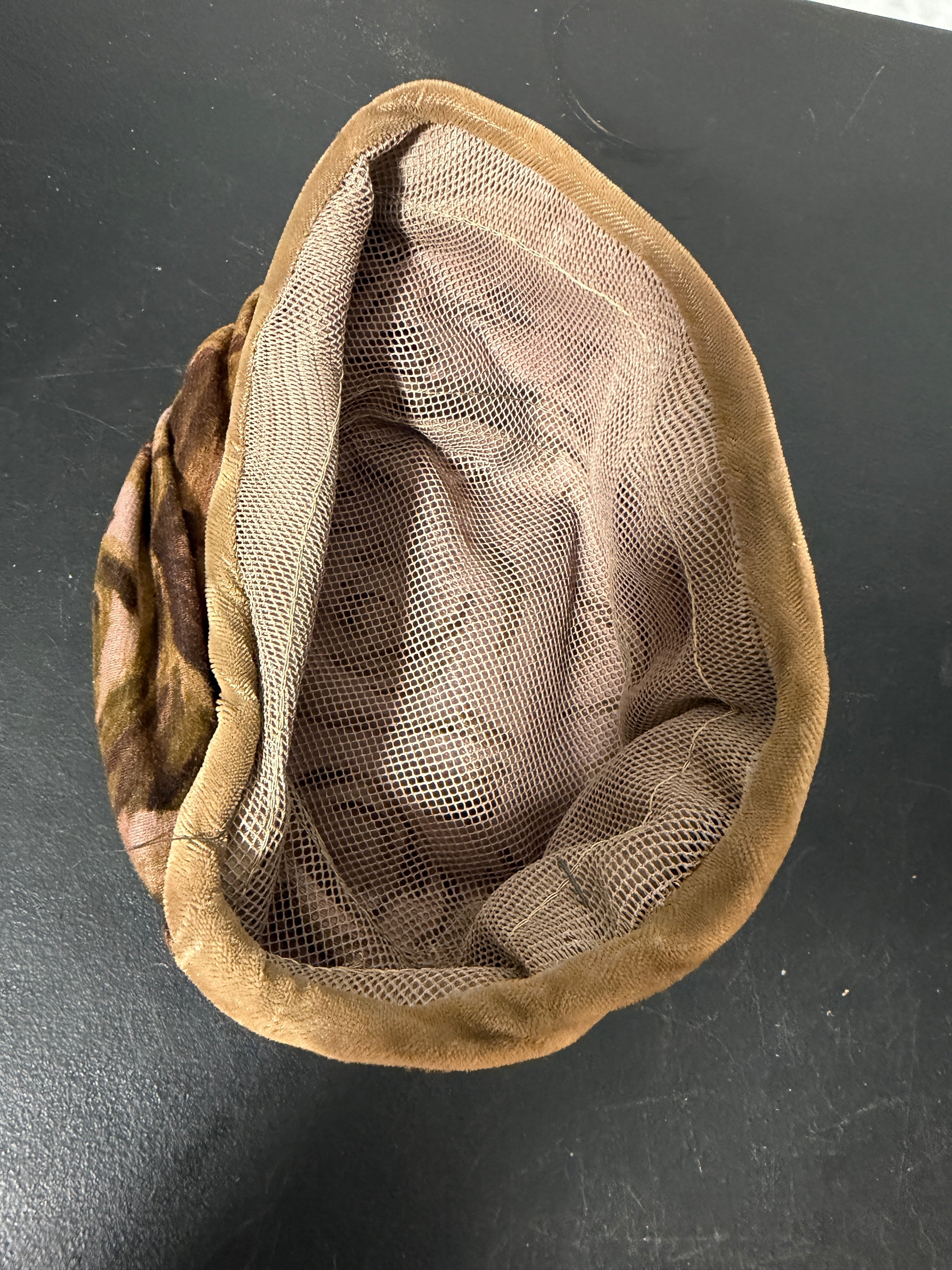 Vintage-Style Turban or Ruched Hat Brown Pink Floral Fabric - photo 4