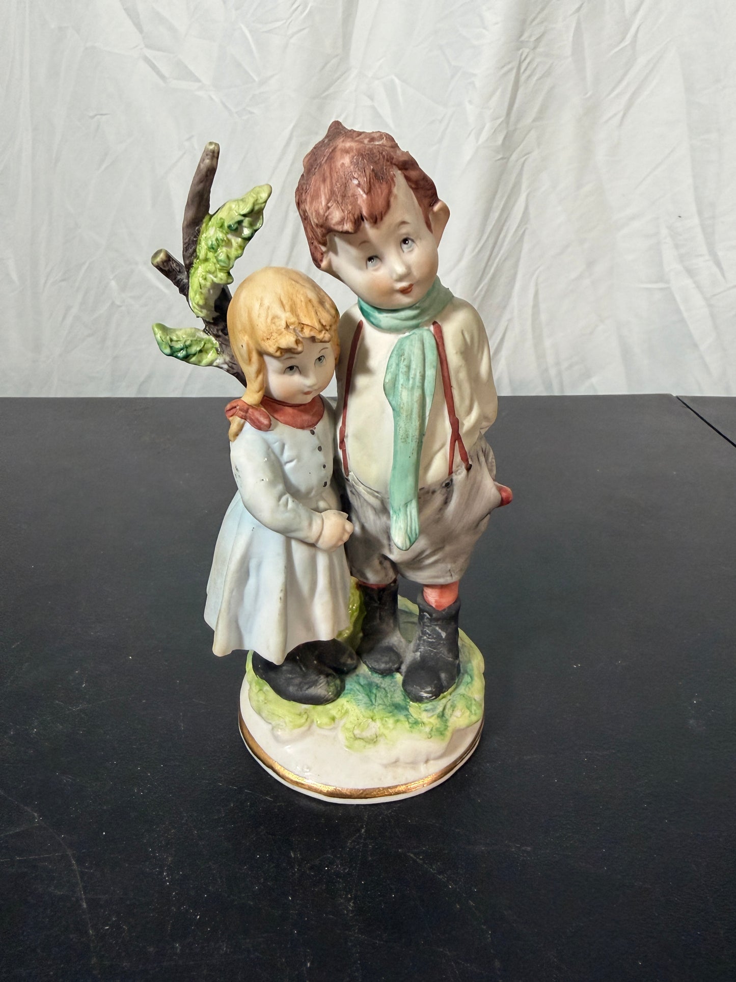 Giuseppe Cappé Capodimonte Porcelain Figurine of Boy and Girl 1959