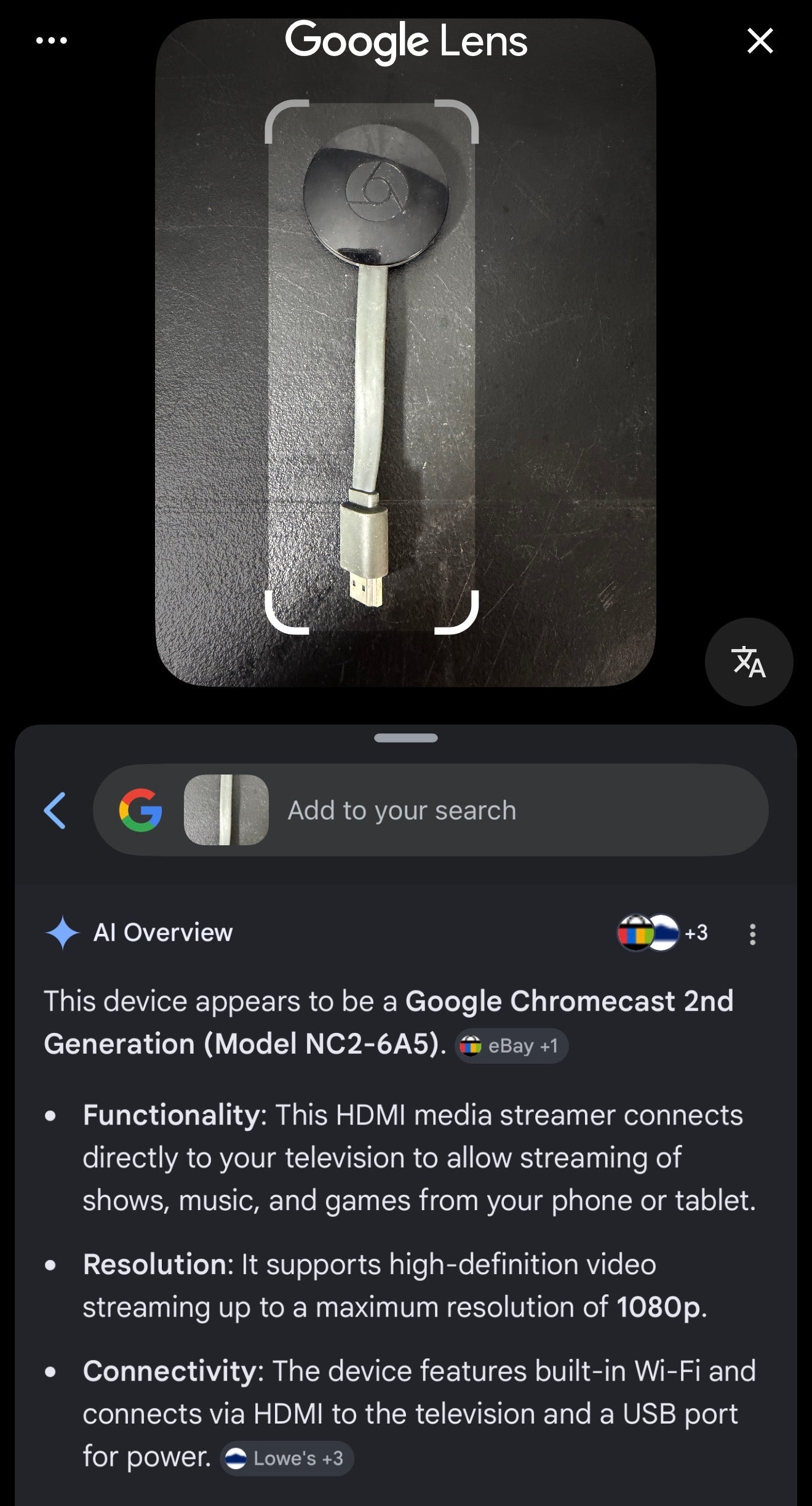 Google Chromecast 2nd Generation Model NC2-6A5 Streaming Media Player - photo 3