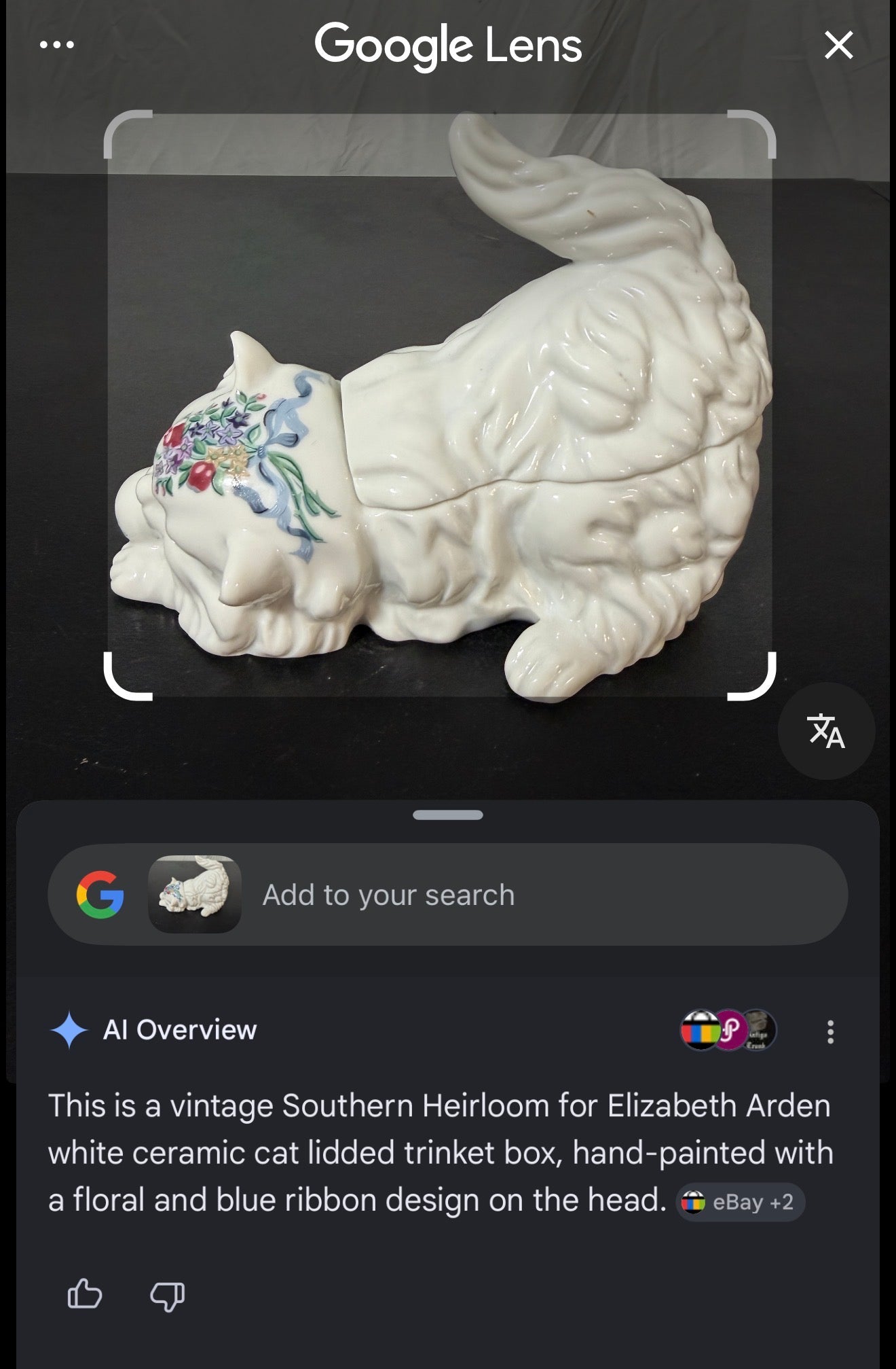 Southern Heirloom for Elizabeth Arden White Ceramic Cat Lidded Trinket Box - photo 7