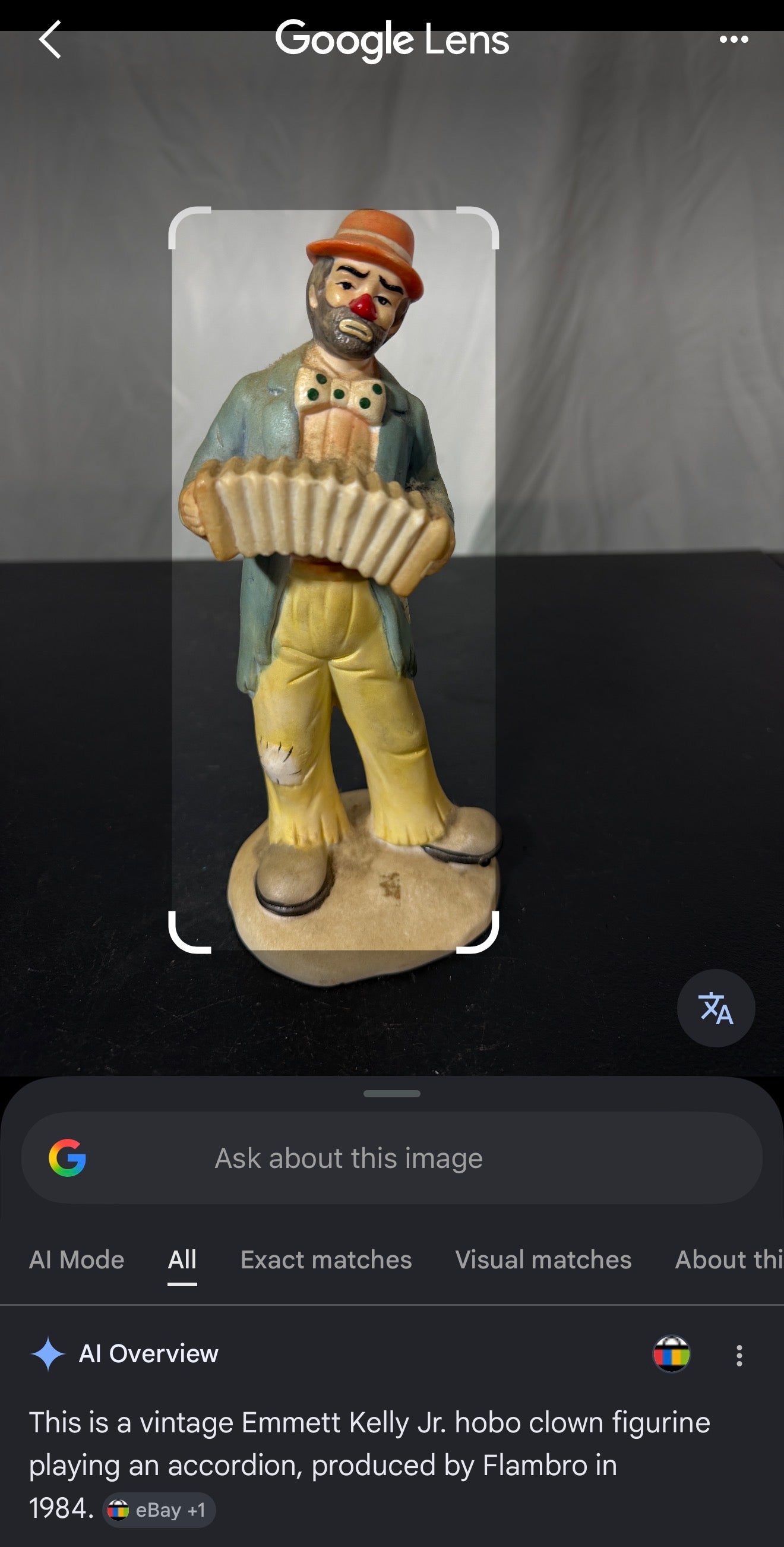 Emmett Kelly Jr. Hobo Clown Figurine Playing Accordion Flambro 1984 - photo 6