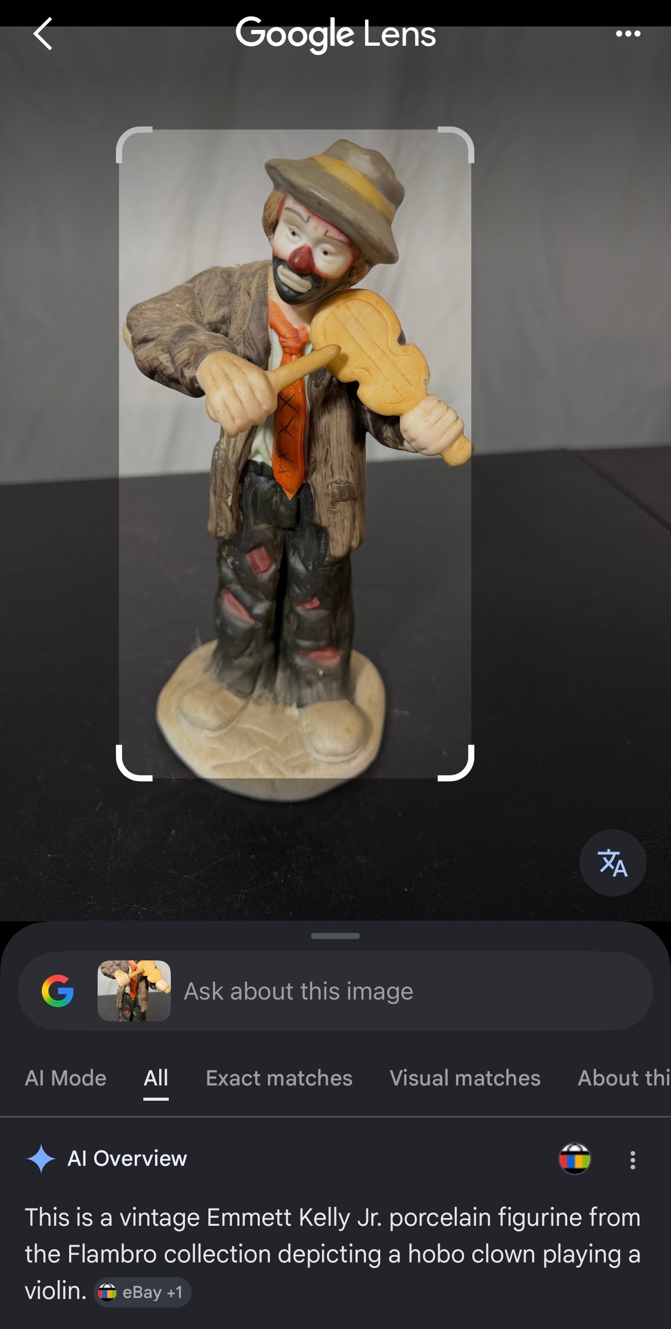 Emmett Kelly Jr. Hobo Clown Playing Violin Figurine Flambro Collection - photo 6