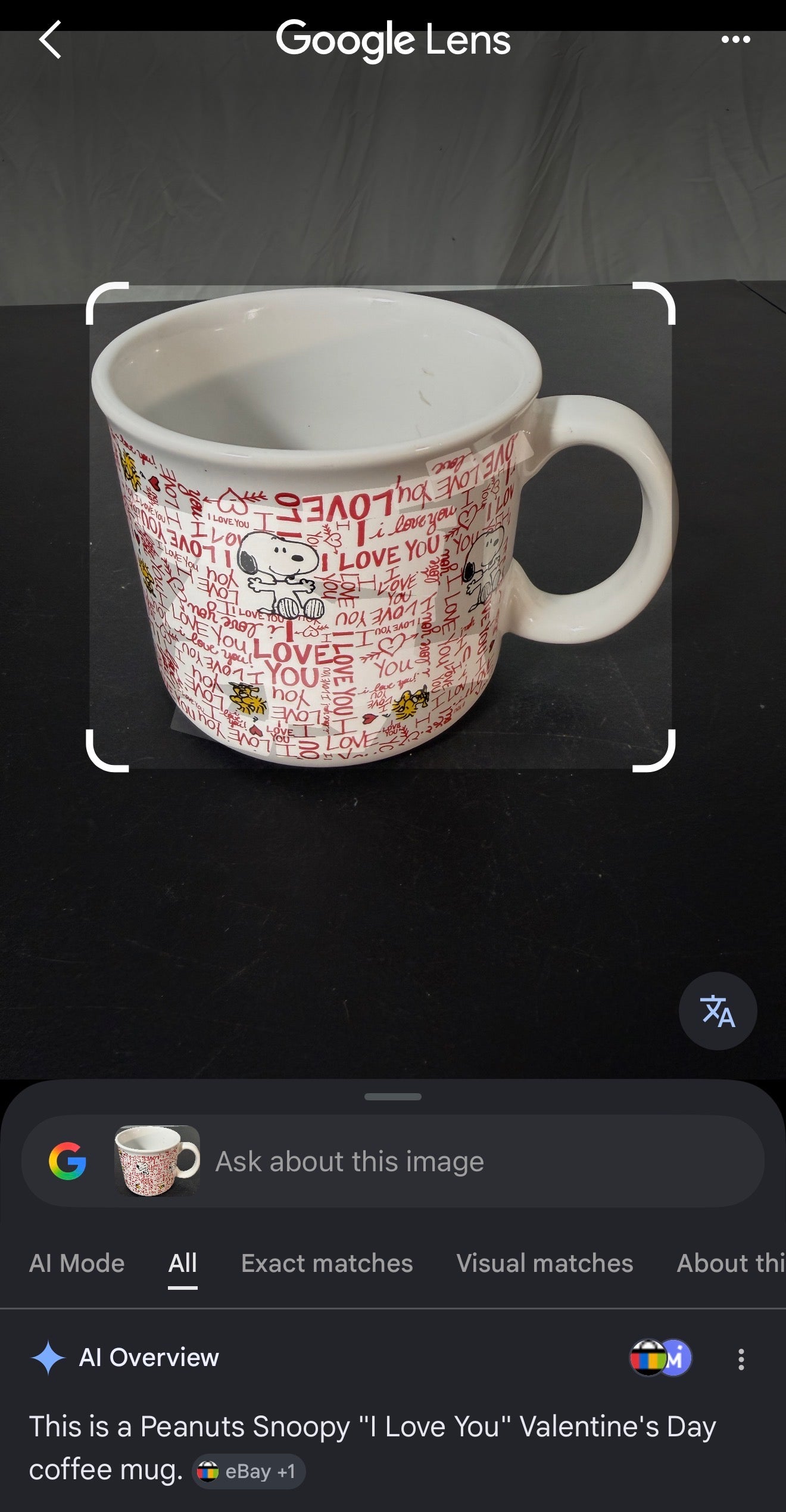 Gibson Snoopy Ceramic Coffee Mug - photo 7