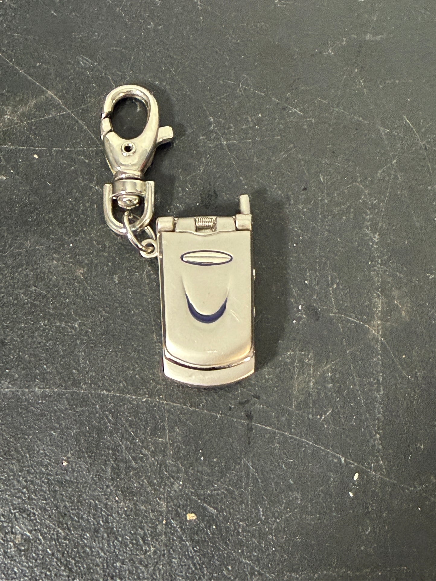 Y2K Retro Flip Phone Keychain Charm Metal