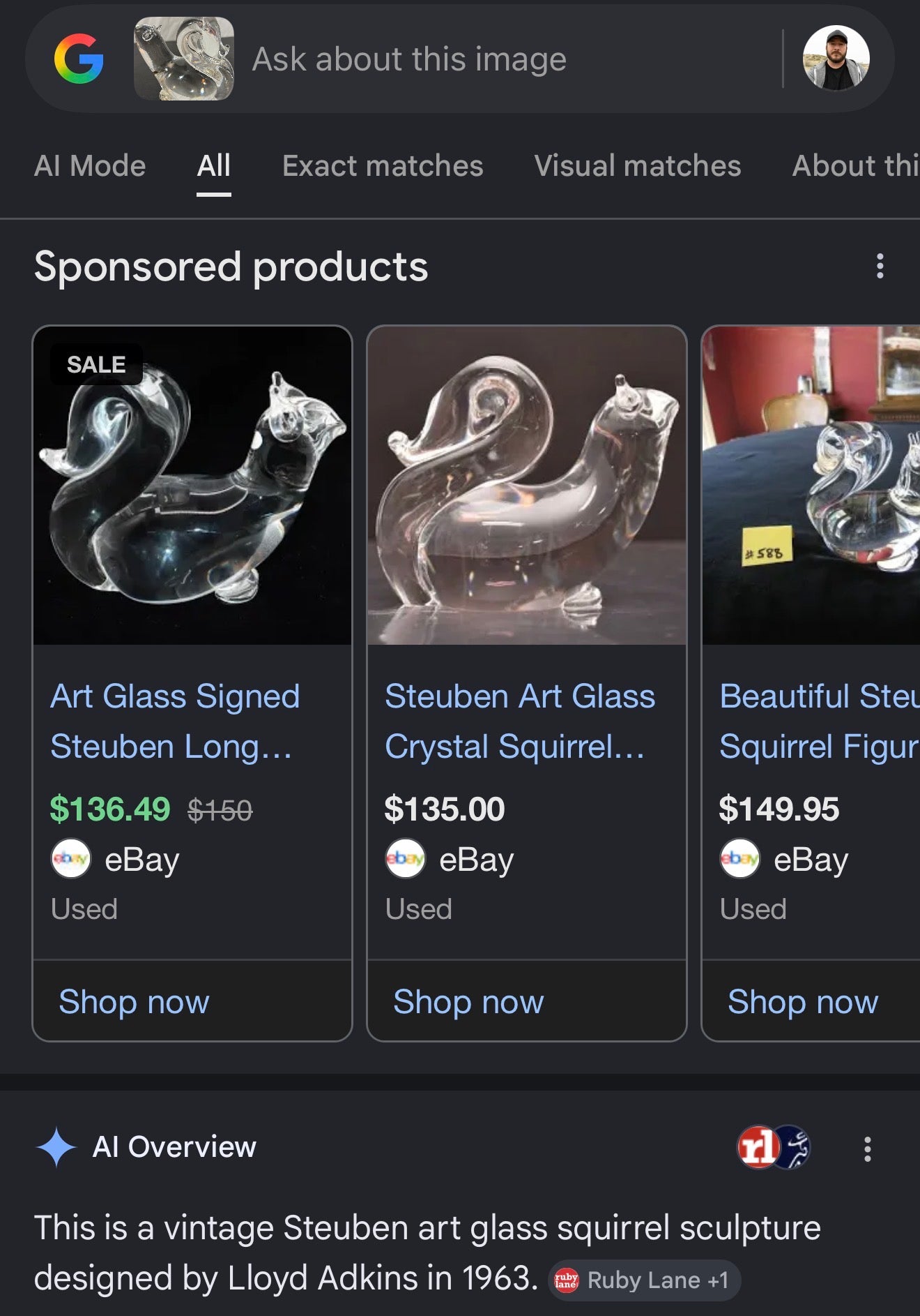 Lloyd Adkins Squirrel Glass Sculpture - photo 9