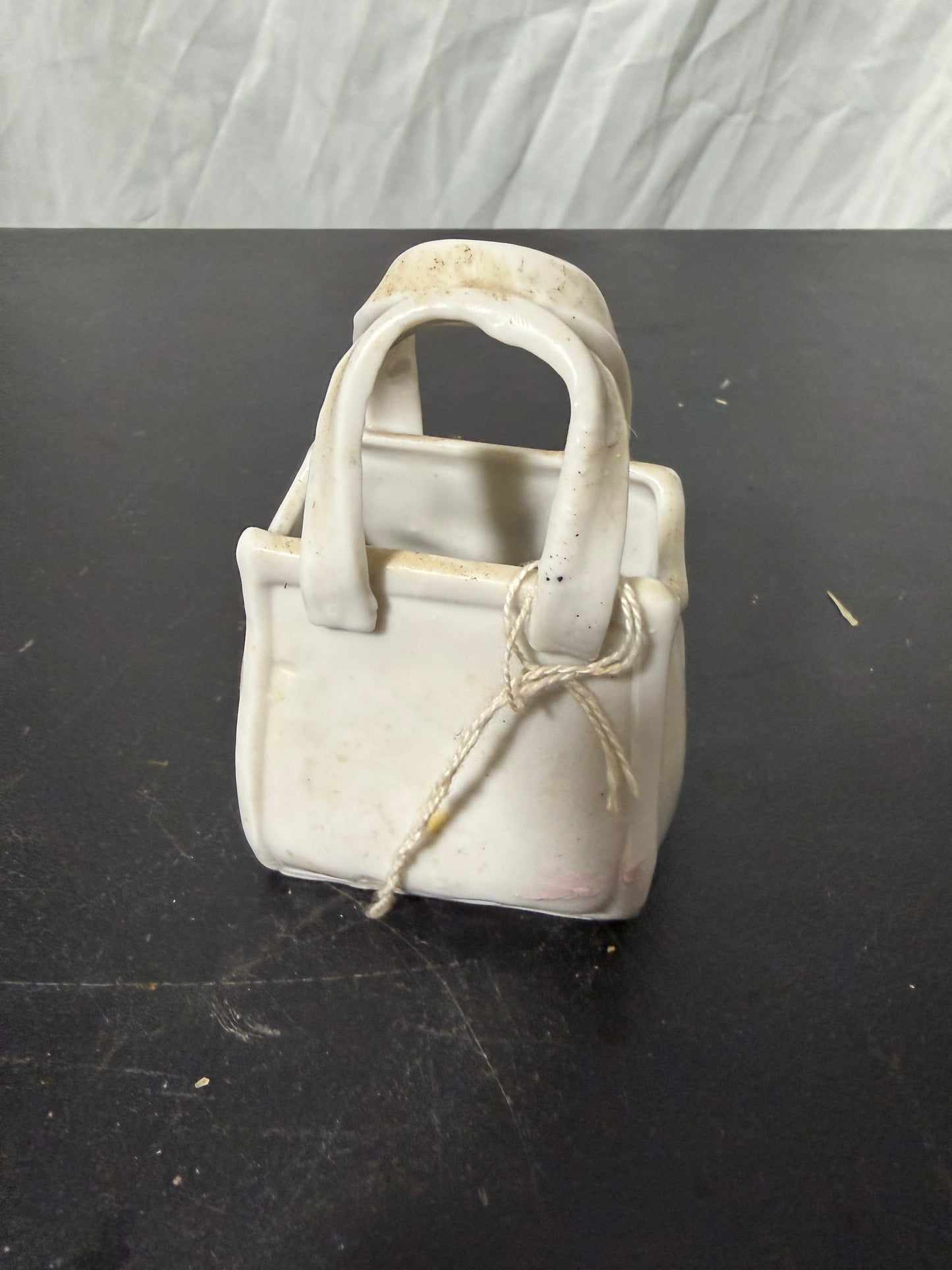 Ceramic Handbag Trinket Jewelry Holder with Floral Design - photo 3