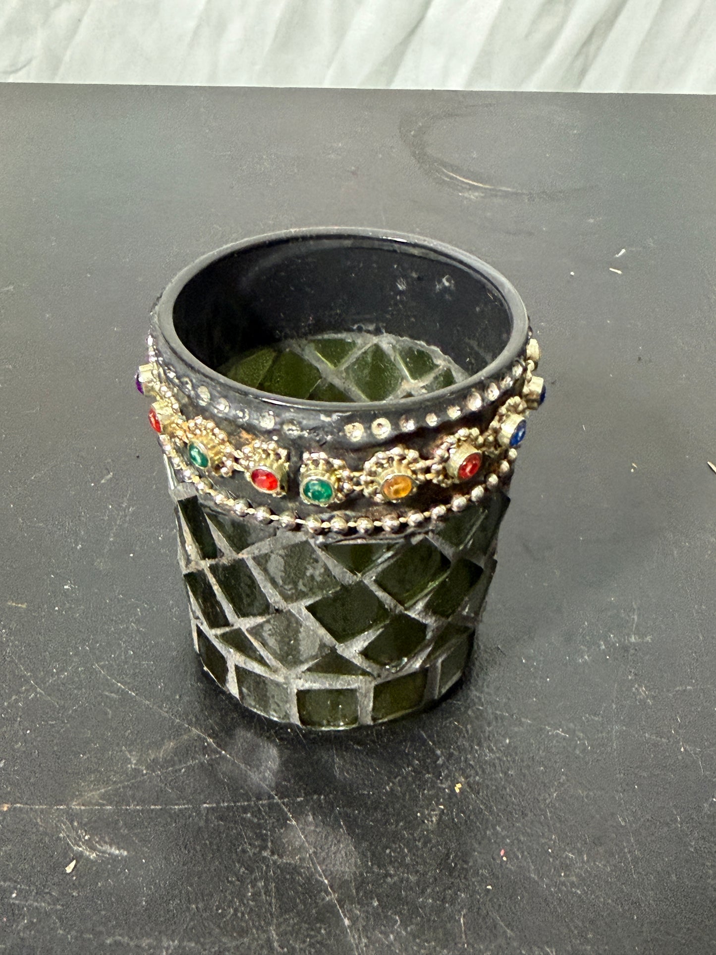 Decorative Glass Holder with Gemstone Accents - photo 3