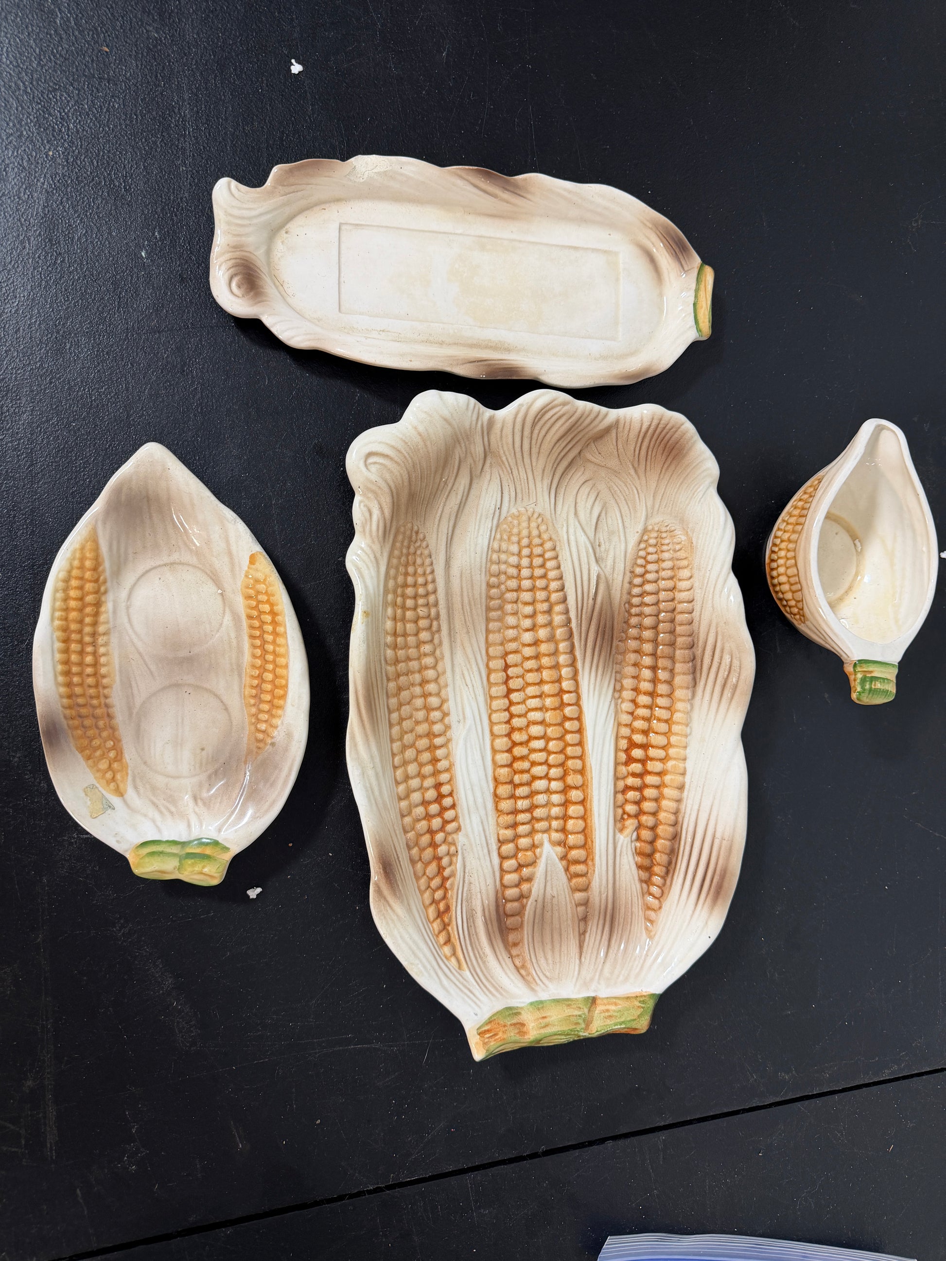 Corn Shaped Ceramic Serving Dishes Set of 4