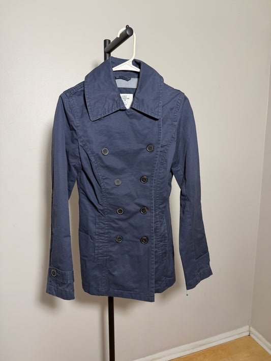 L.O.G.G. Women's Navy Blue Trench Coat Size 6