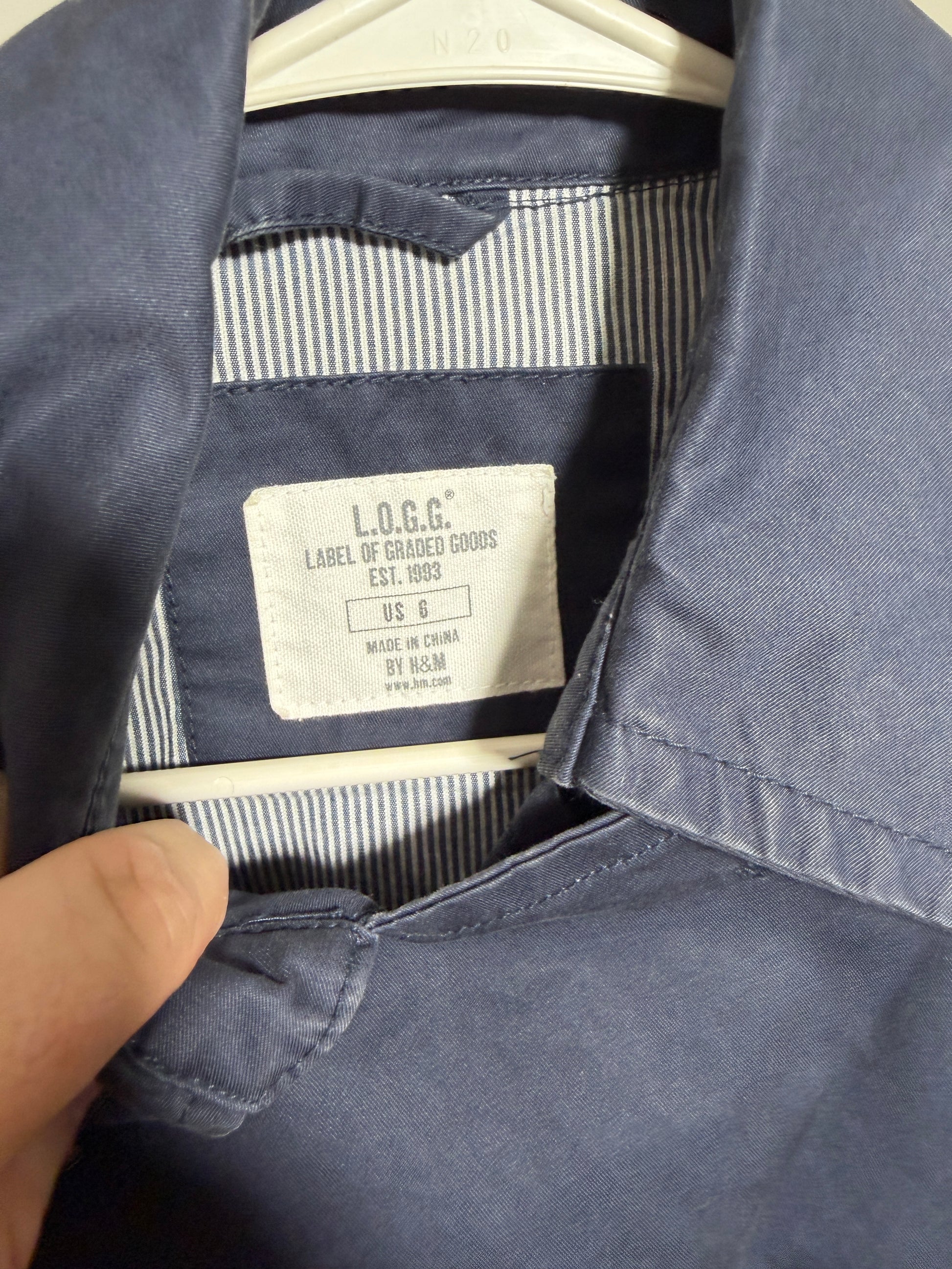 L.O.G.G. Women's Navy Blue Trench Coat Size 6 - photo 2