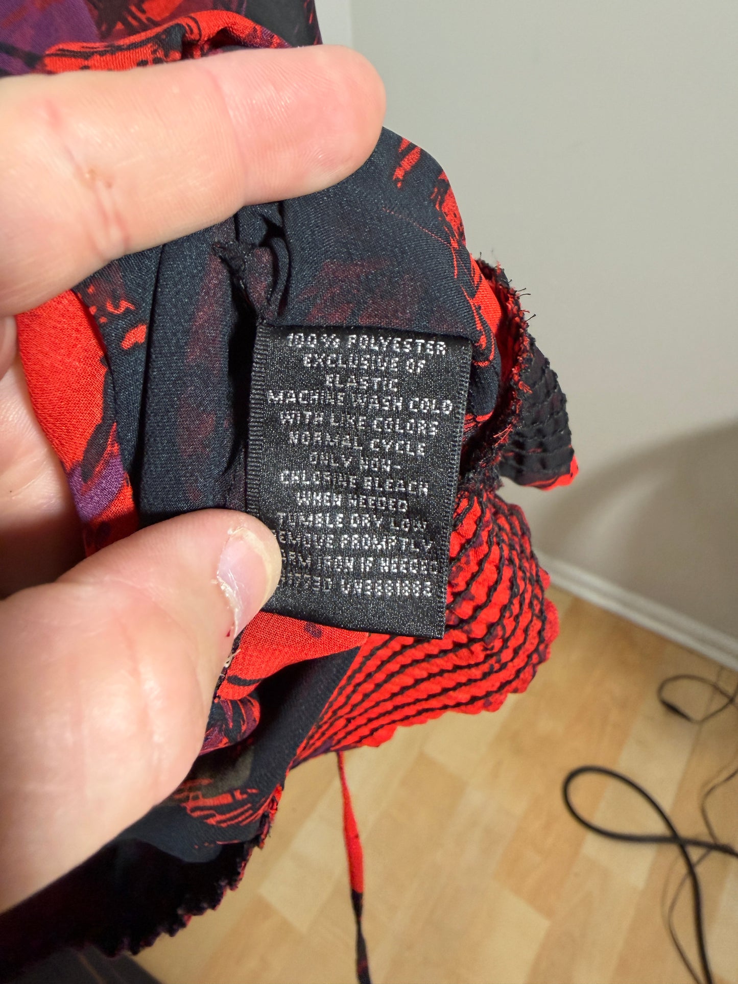 Wassabi M Red Black Sheer Blouse - photo 3
