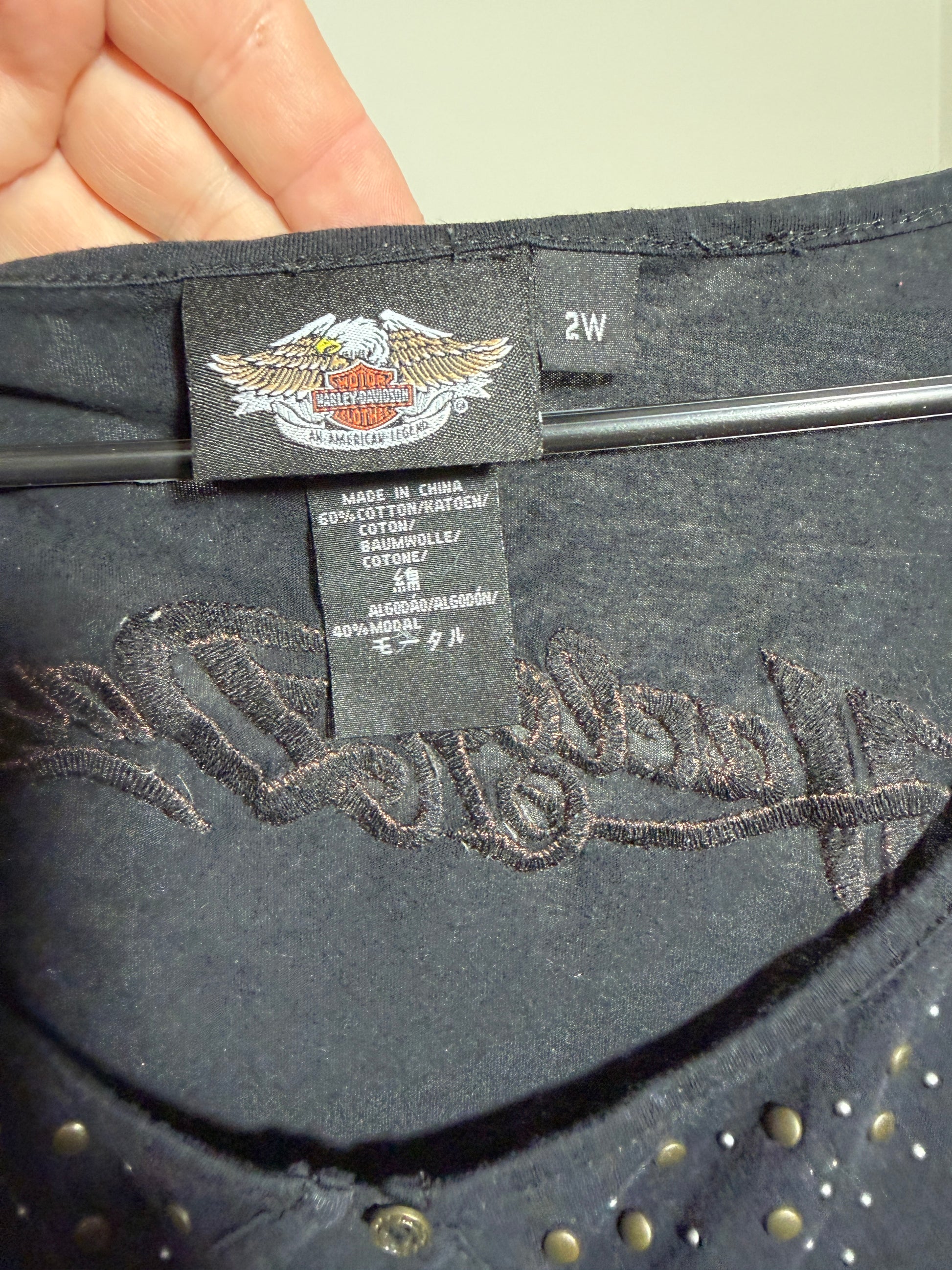 Harley Davidson Women's 2W Black Long Sleeve Top - photo 3