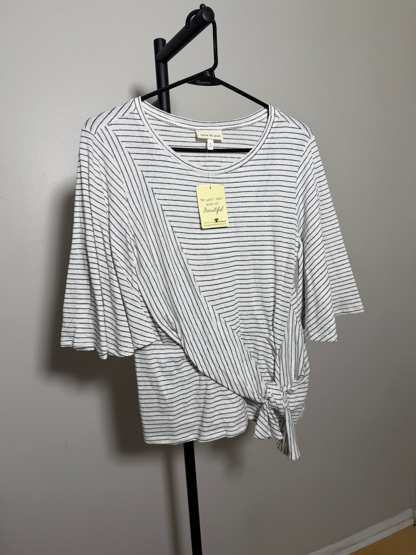 Belle du Jour Women's Small Striped Top
