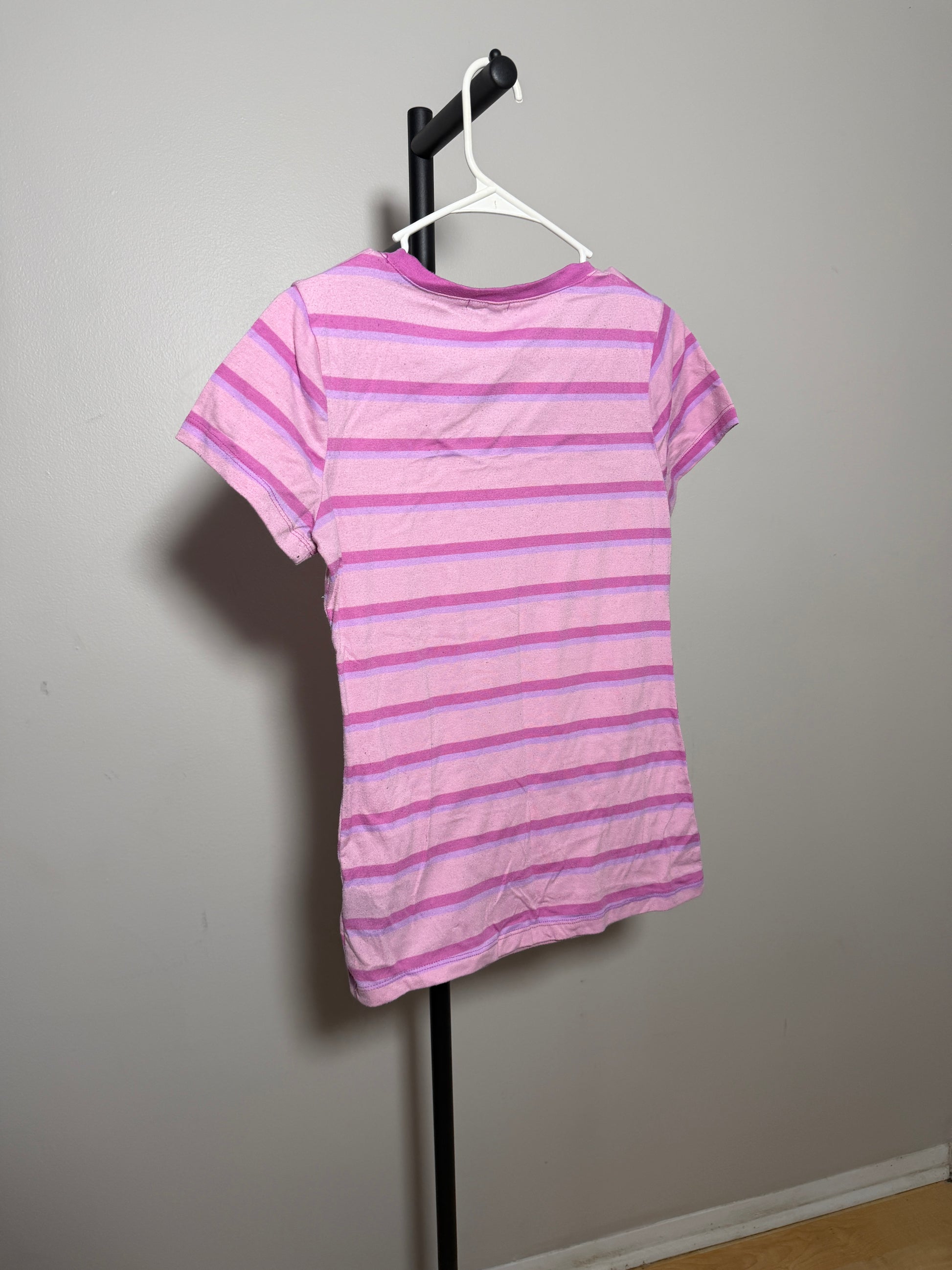 Hype Women's L Pink Striped T-Shirt - photo 3