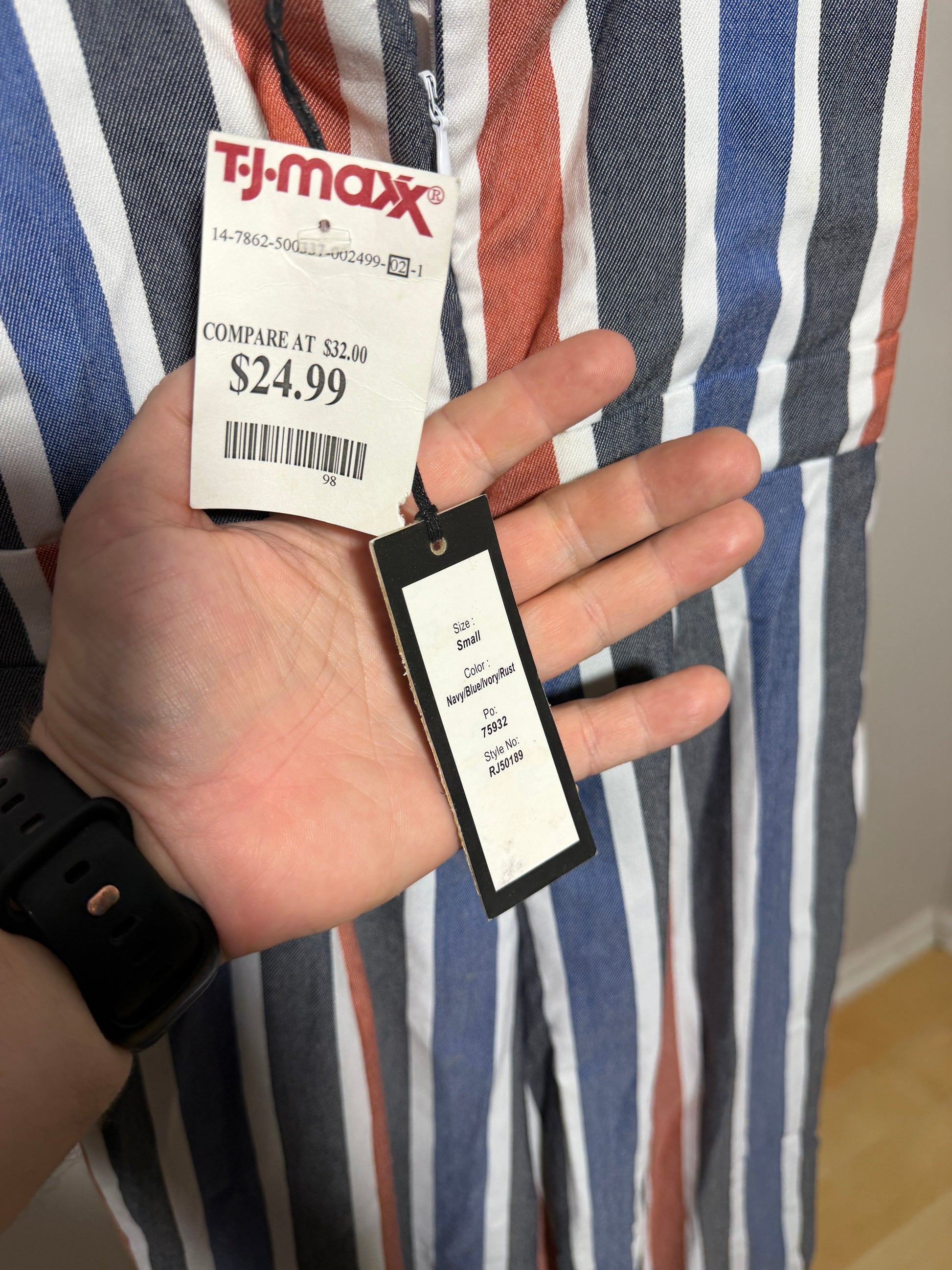 Romeo + Juliet Couture Women's Small Striped Jumpsuit - photo 3