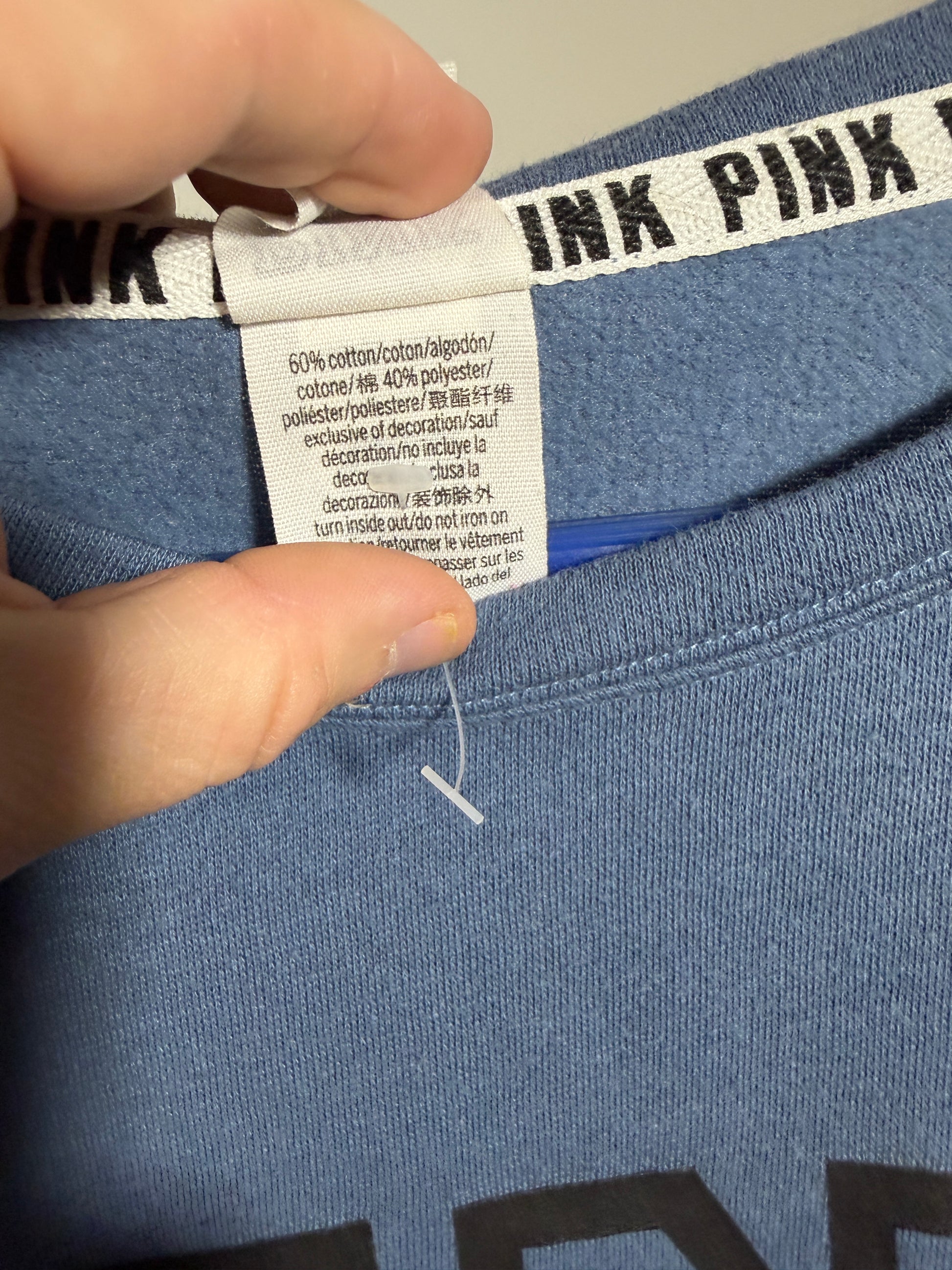 Victoria's Secret PINK Blue Sweatshirt Size M - photo 3