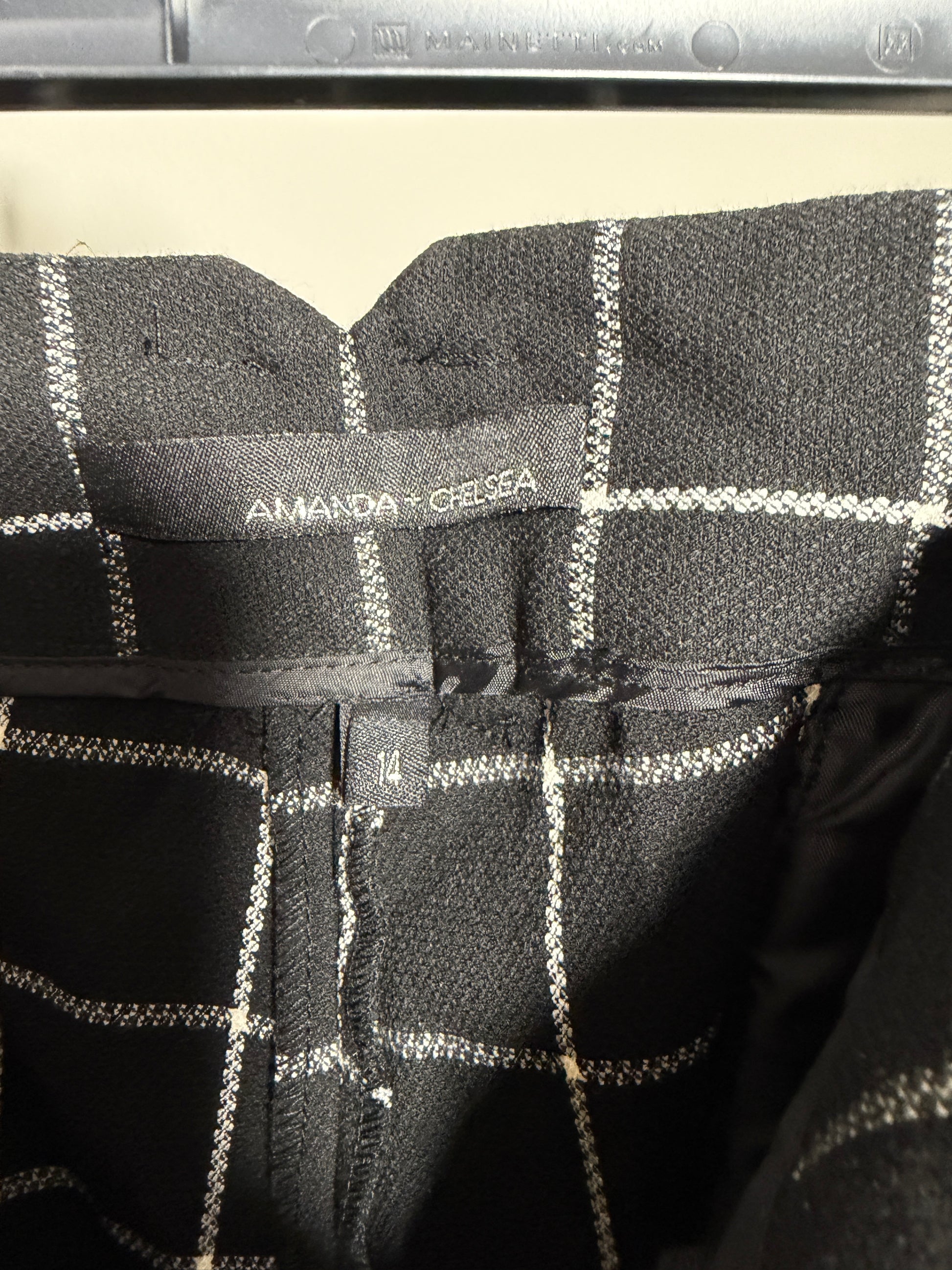 Amanda + Chelsea Women's 14 Black and White Checkered Pants - photo 2