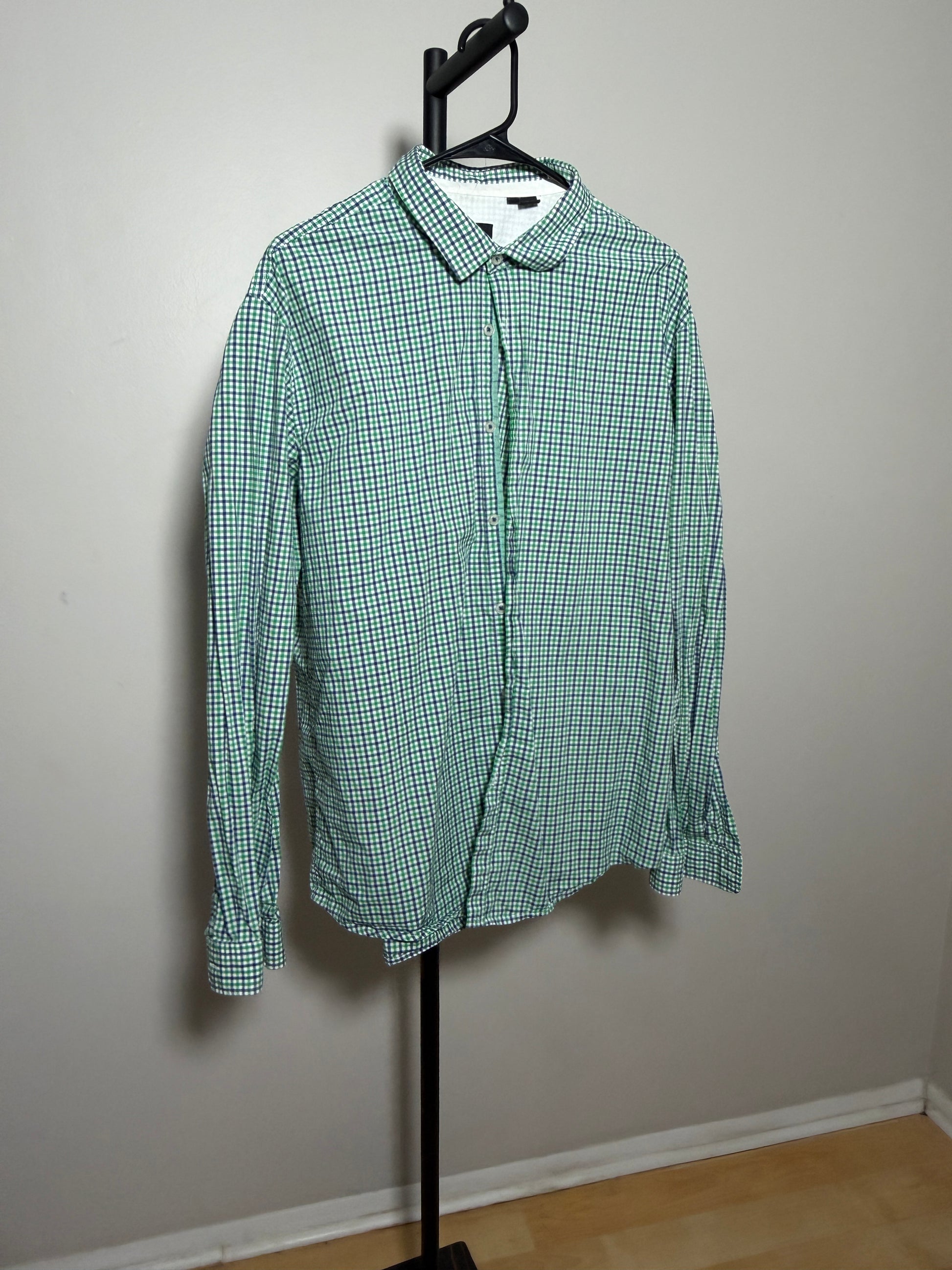 Hugo Boss Regular Fit Green Checkered Shirt 2XL