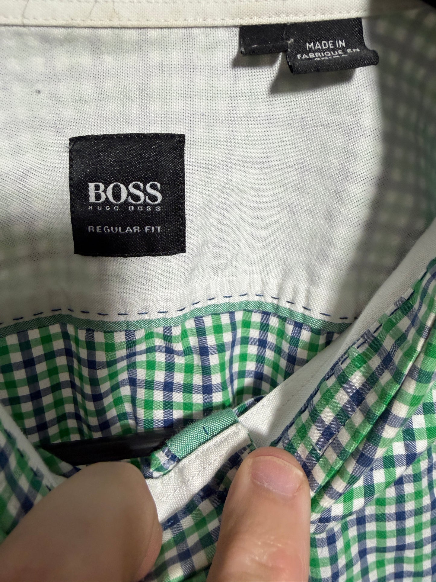 Hugo Boss Regular Fit Green Checkered Shirt 2XL - photo 2